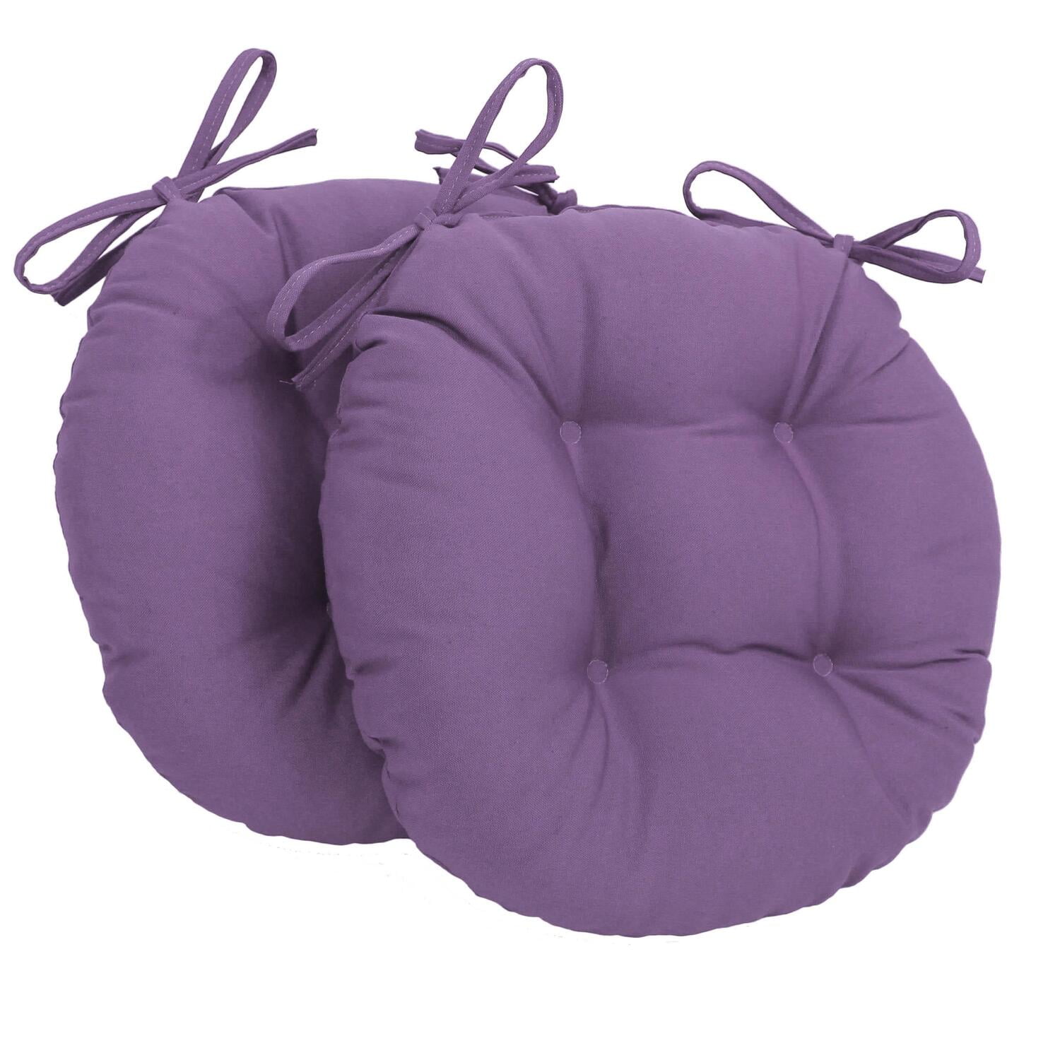Picture of Blazing Needles 916X16RD-T-2CH-TW-GP 16 in. Solid Twill Round Tufted Chair Cushions&#44; Grape - Set of 2