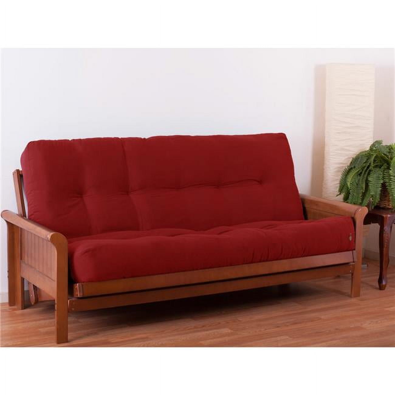 9 in. Renewal Twill Queen Size Futon Mattress, Ruby Red