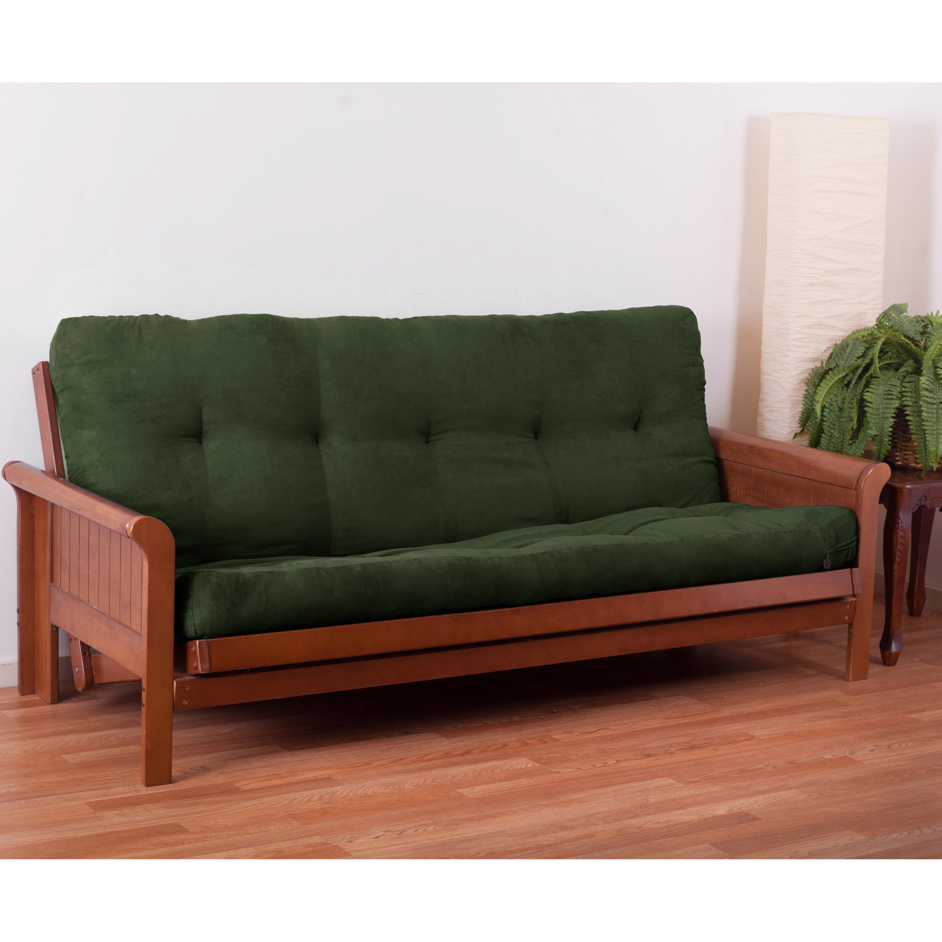 9606-MS-HG 6 in. Vitality Microsuede Full Size Futon Mattress, Hunter Green