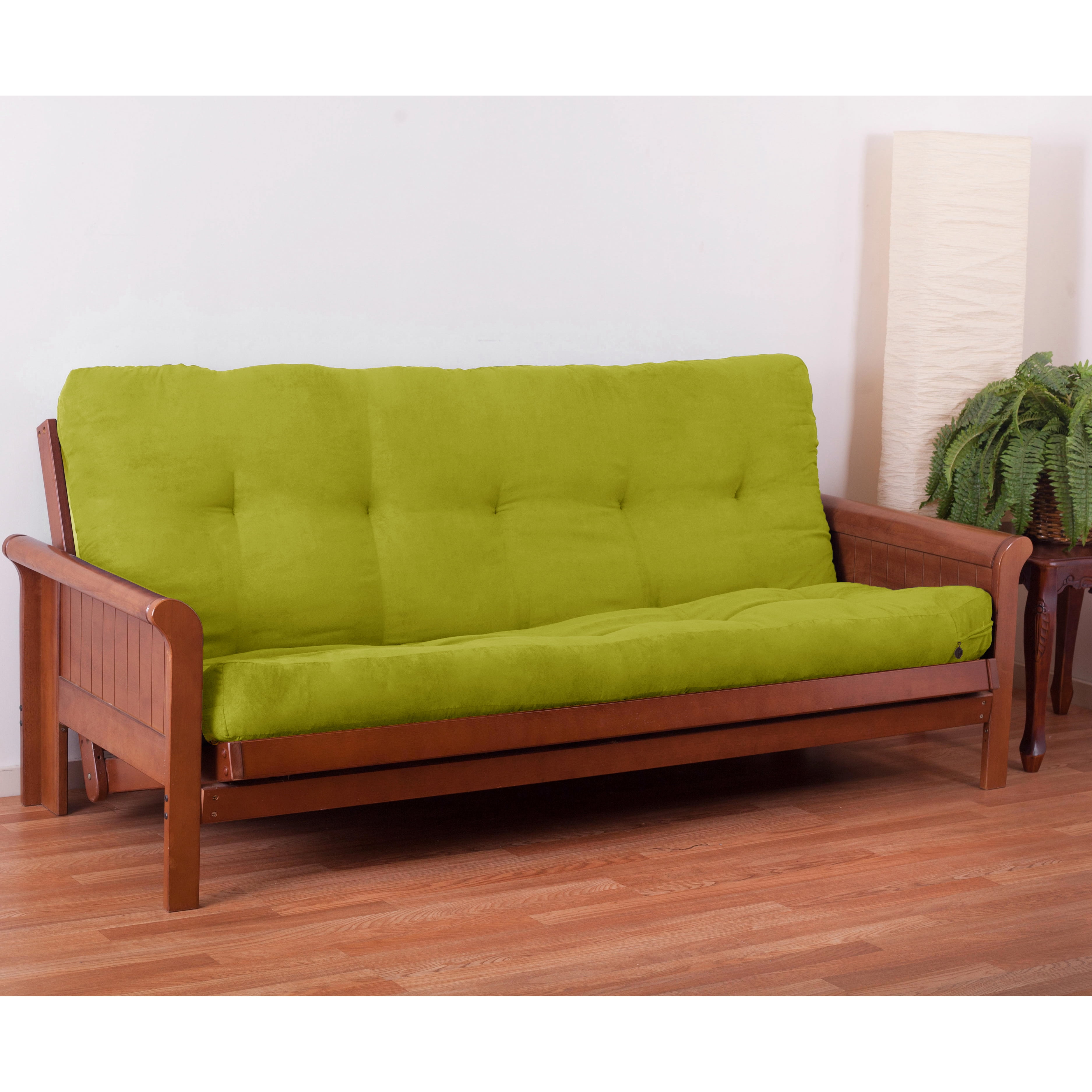 9606-MS-ML 6 in. Vitality Microsuede Full Size Futon Mattress, Mojito Lime