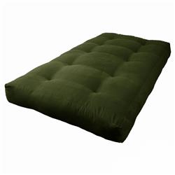 9602-MS-HG 8 in. Vitality Microsuede Twin Size Futon Mattress, Hunter Green
