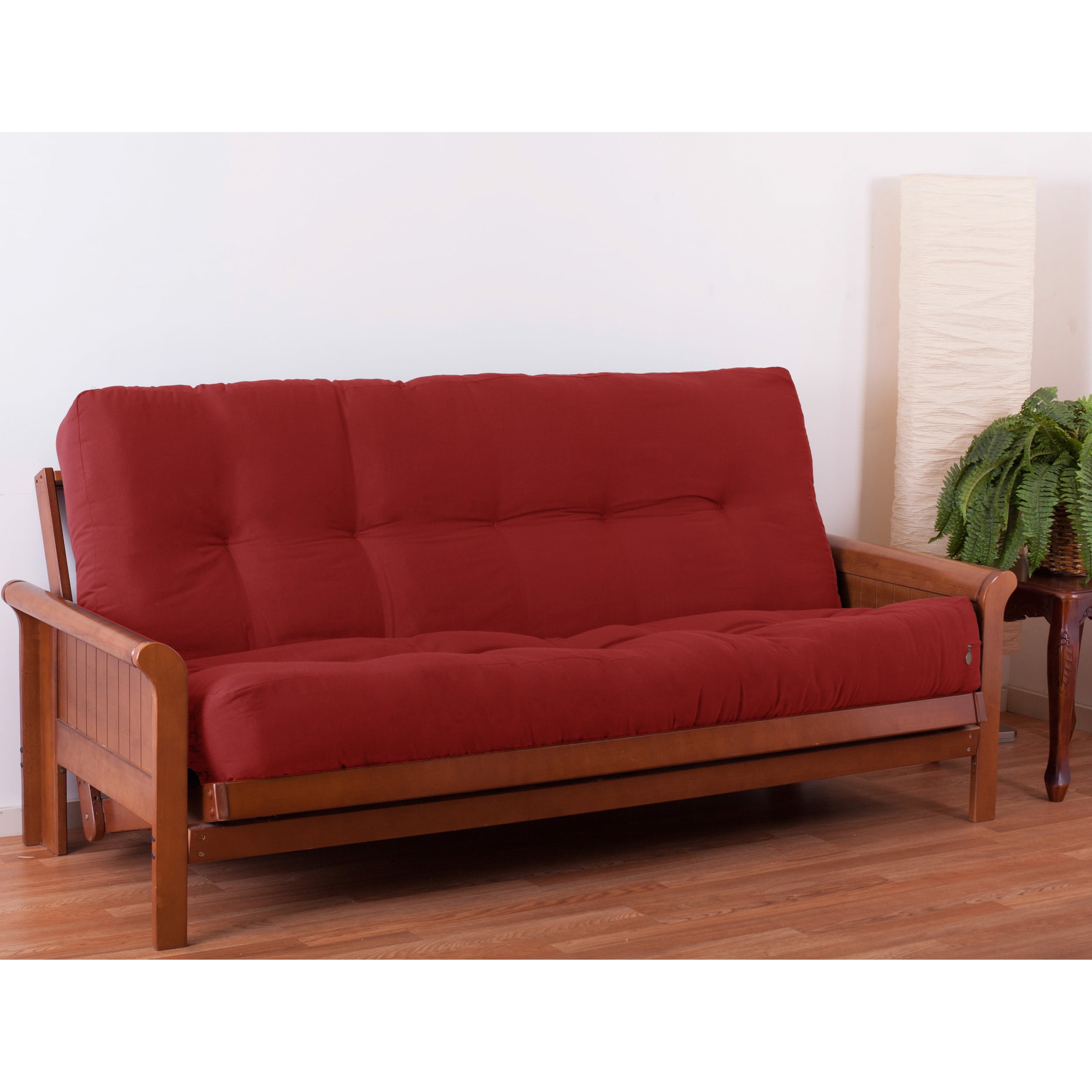10 in. Renewal Twill Full Size Futon Mattress, Ruby Red