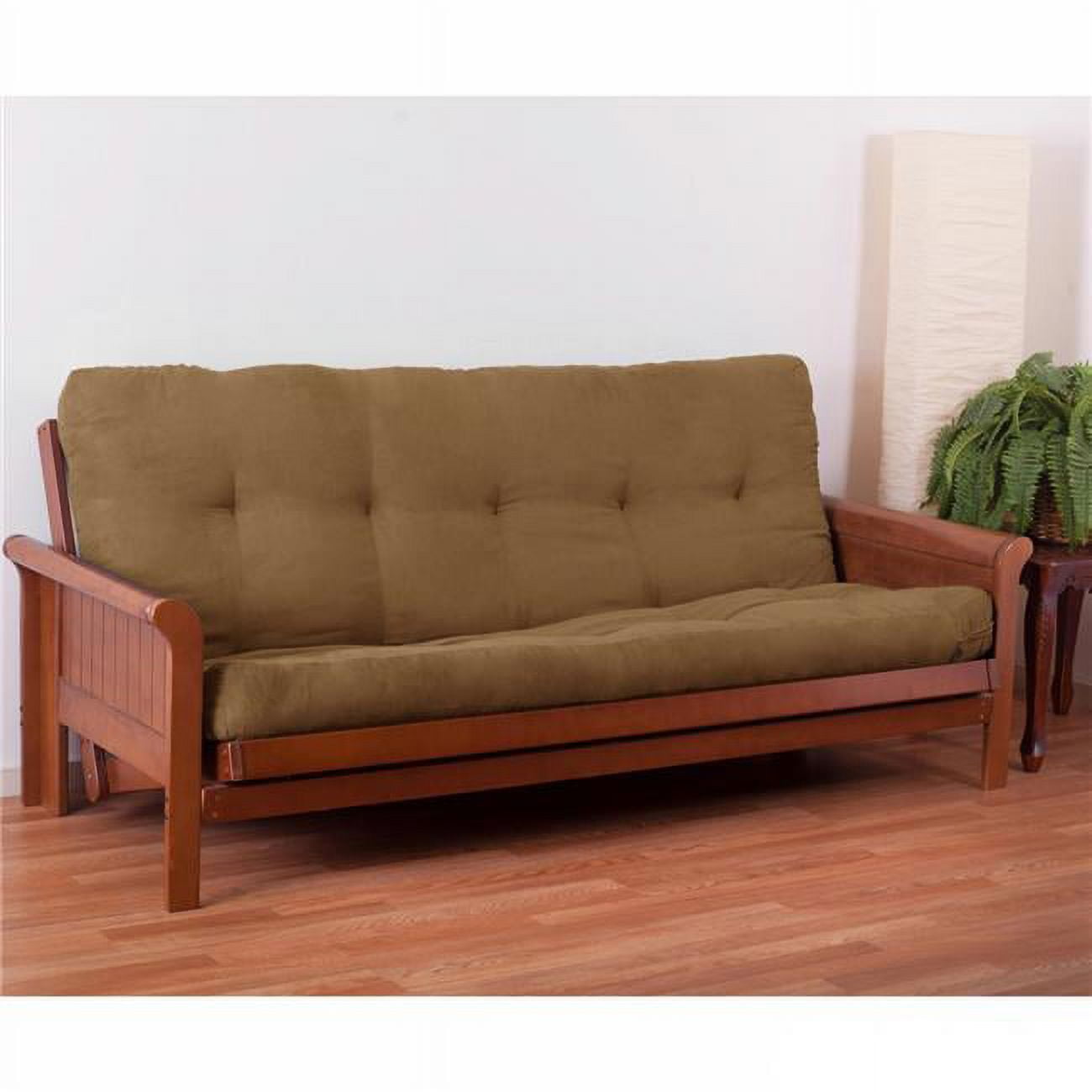 9611-MS-CM 6 in. Vitality Microsuede Queen Size Futon Mattress, Camel