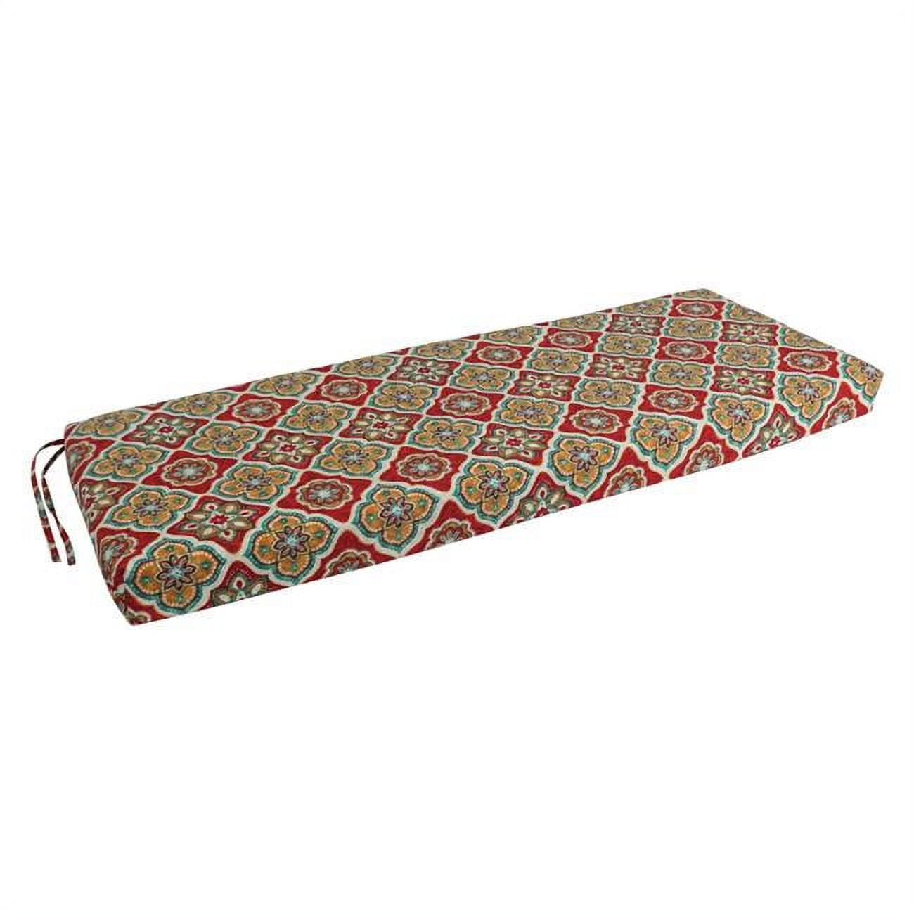 54 x 19 in. Patterned Outdoor Spun Polyester Bench Cushion, Adonis Jewel