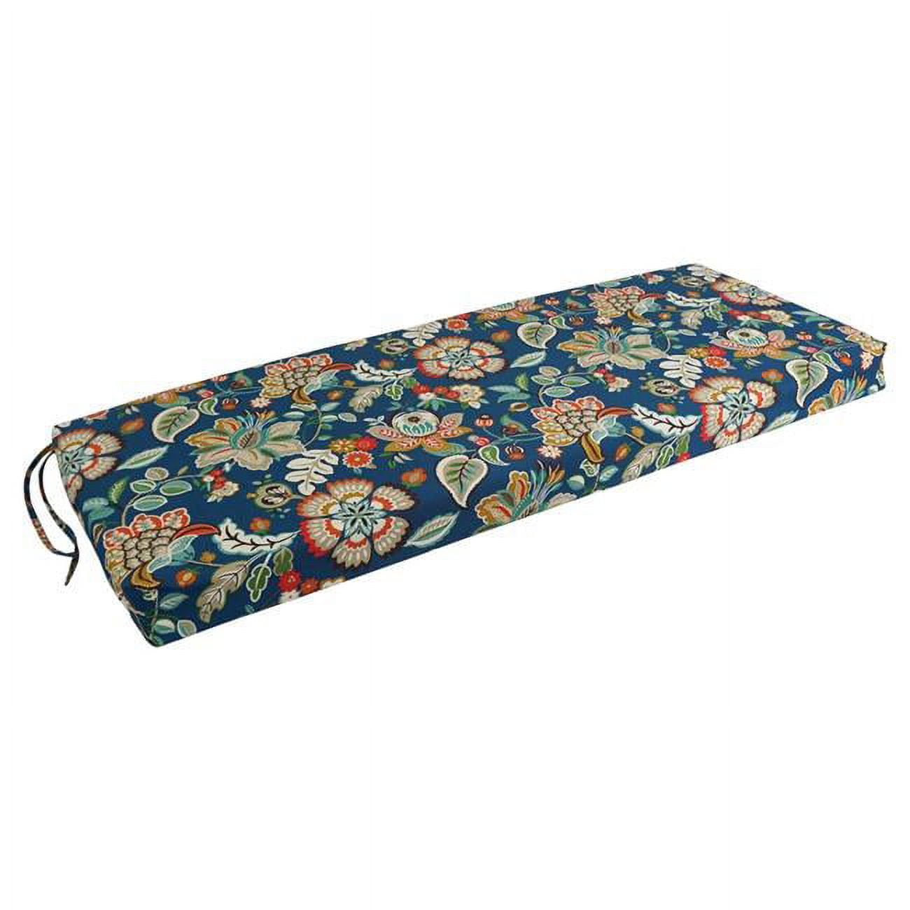 54 x 19 in. Patterned Outdoor Spun Polyester Bench Cushion, Telfair Peacock