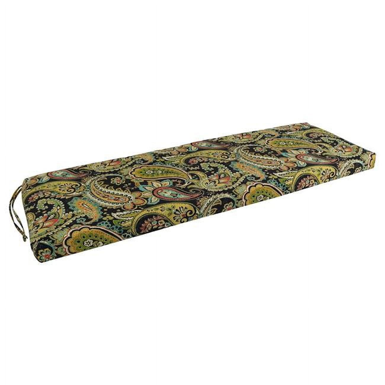 60 x 19 in. Patterned Outdoor Spun Polyester Bench Cushion, Hadia Franco Noir
