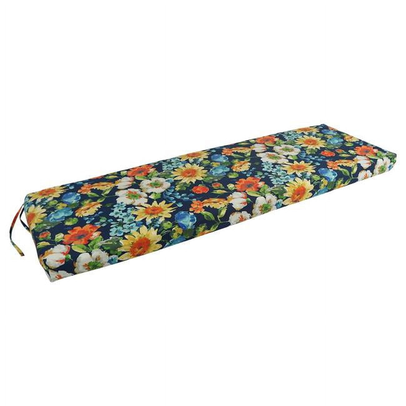 60 x 19 in. Patterned Outdoor Spun Polyester Bench Cushion, Alfinia Fresco Caspian
