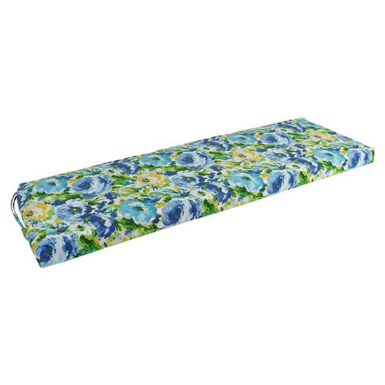 60 x 19 in. Patterned Outdoor Spun Polyester Bench Cushion, Lesandra Sunblue