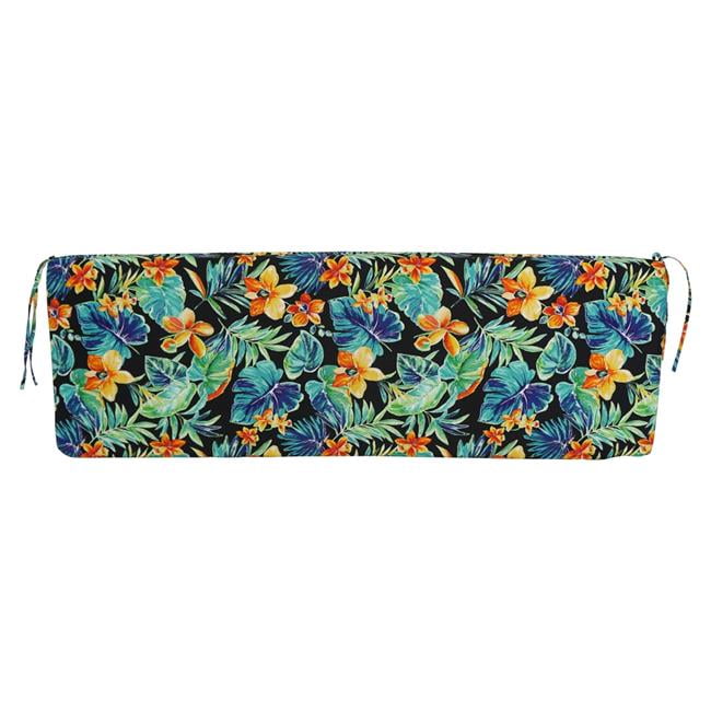 63 x 19 in. Patterned Outdoor Spun Polyester Bench Cushion, Beachcrest Caviar