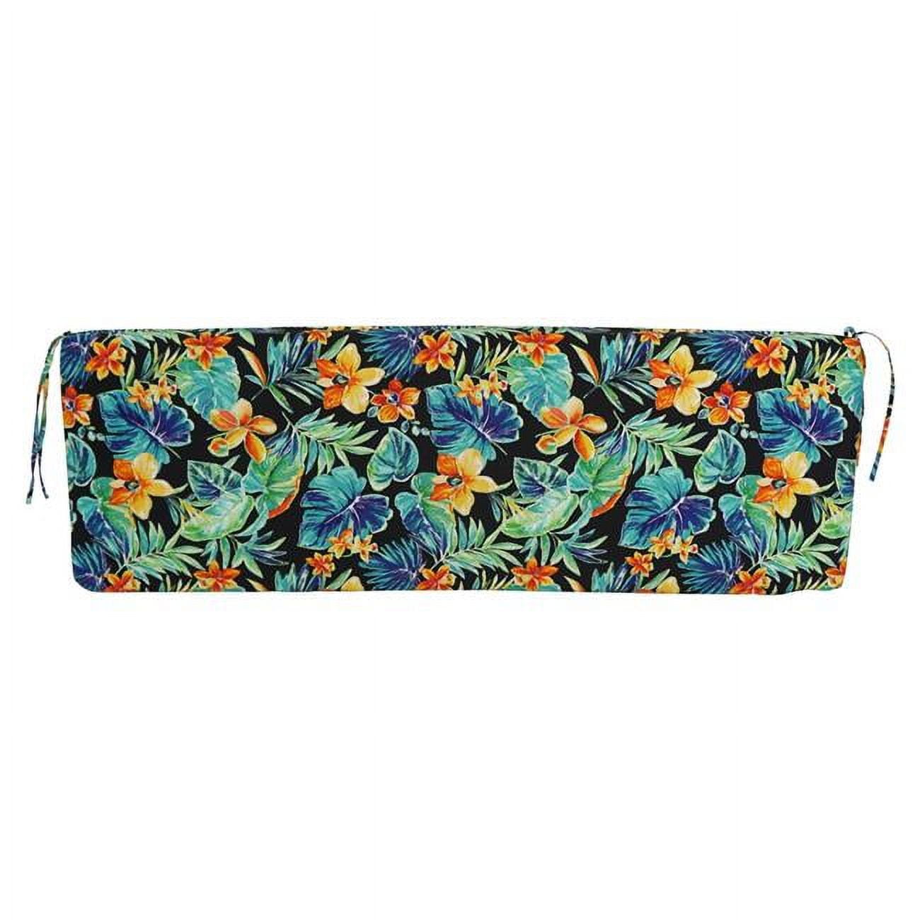 57 x 19 in. Patterned Outdoor Spun Polyester Bench Cushion, Beachcrest Caviar
