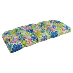 Picture of Blazing Needles 93180-LS-REO-57 42 x 19 in. U-Shaped Patterned Spun Polyester Tufted Settee & Bench Cushion&#44; Valeda Bluebell