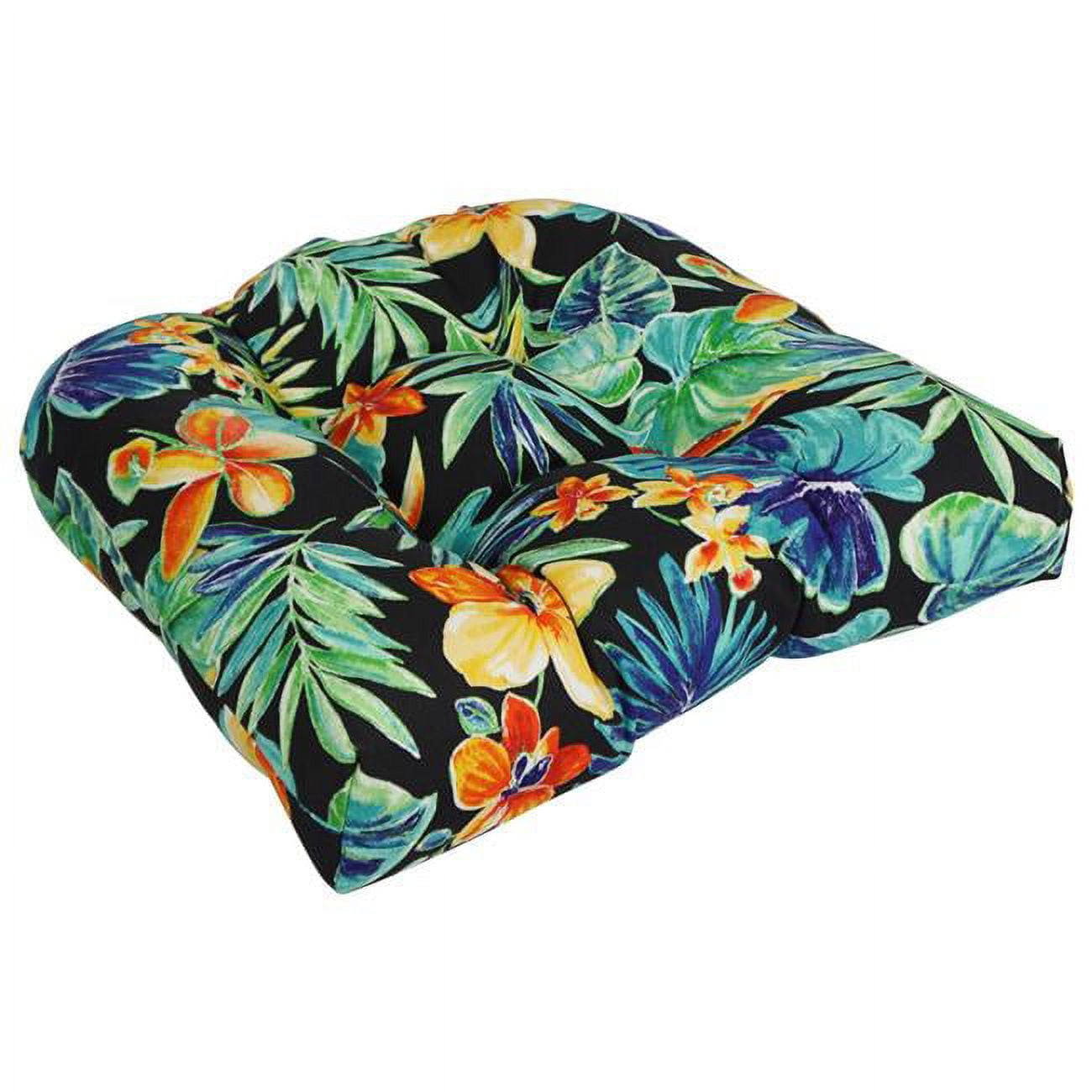 Picture of Blazing Needles 93184-1CH-REO-62 19 in. U-Shaped Patterned Spun Polyester Tufted Dining Chair Cushion, Beachcrest Caviar