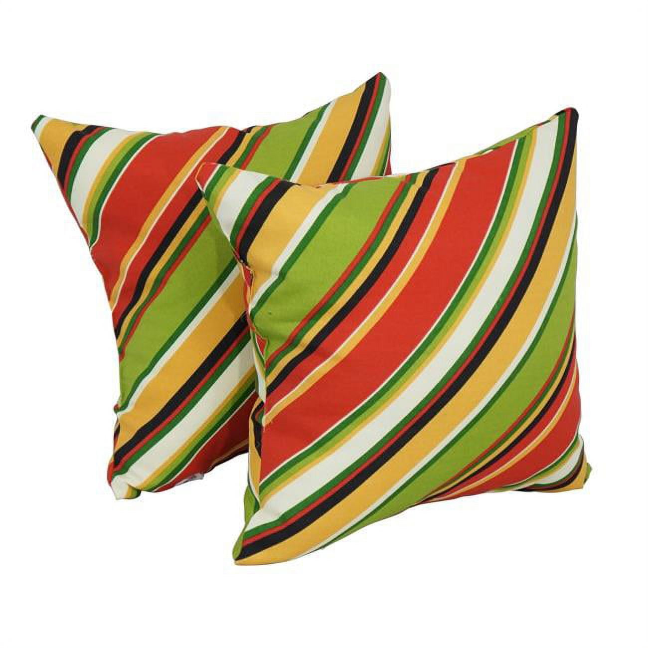 9910-S2-OD-102 17 in. Square Polyester Outdoor Throw Pillows, Browning Garden - Set of 2