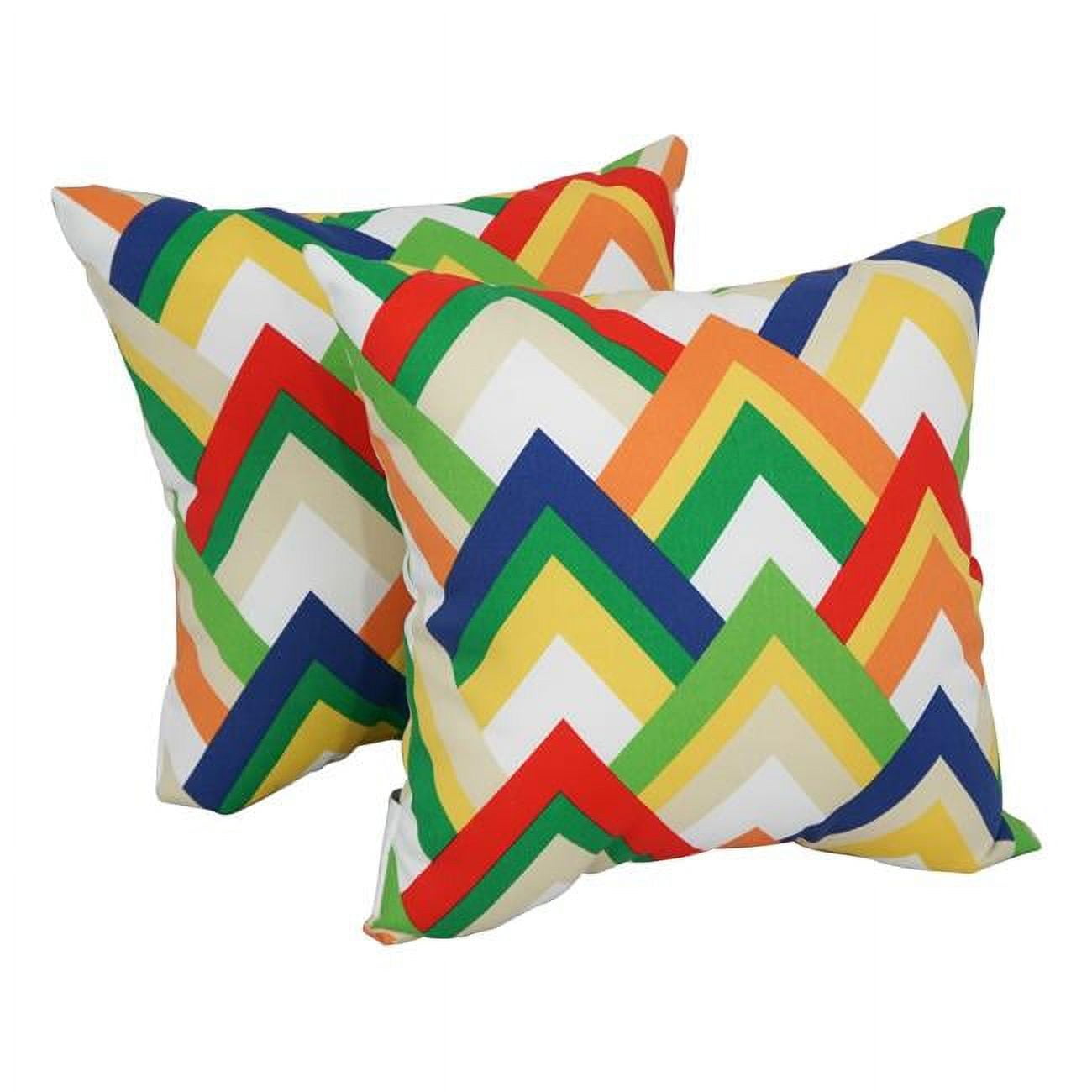 17 in. Square Polyester Outdoor Throw Pillows, Resort Garden - Set of 2