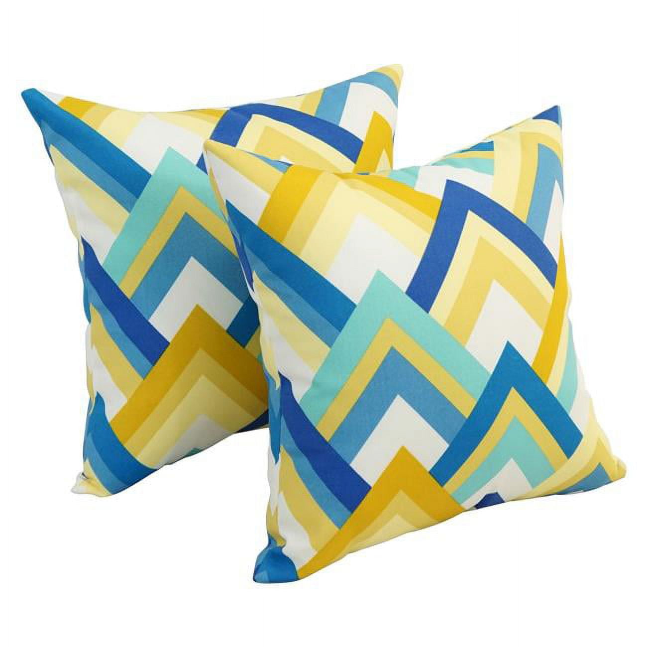9910-S2-OD-184 17 in. Square Polyester Outdoor Throw Pillows, Resort Cornsilk - Set of 2
