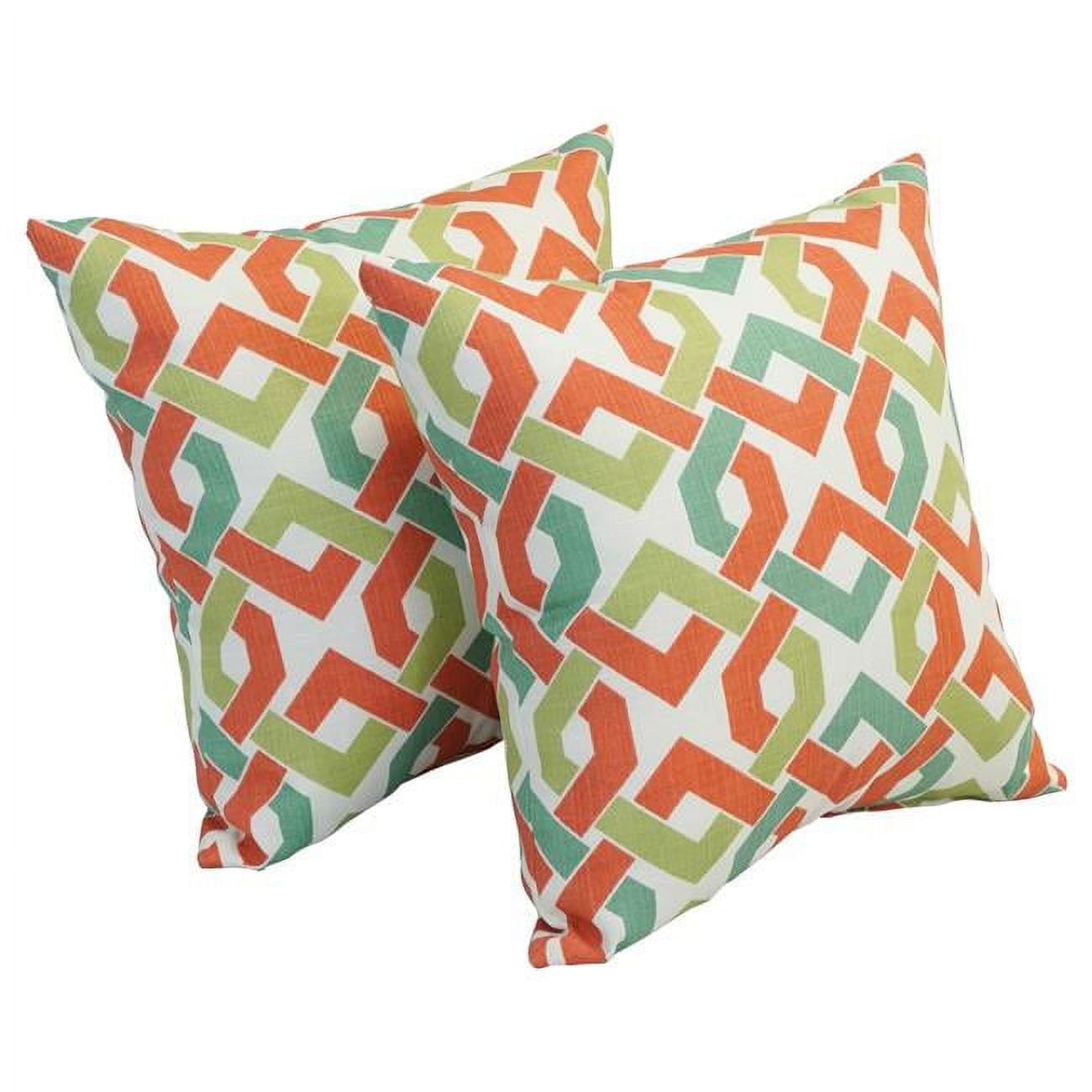 9910-S2-OD-185 17 in. Square Polyester Outdoor Throw Pillows, Rieser Mango - Set of 2