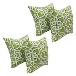 9910-S4-OD-110 17 in. Square Polyester Outdoor Throw Pillows, Greystone Willow - Set of 4