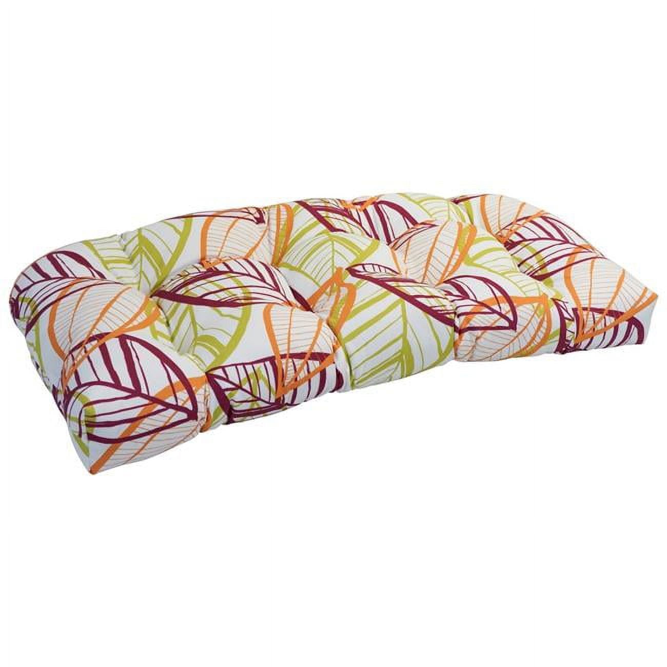 Picture of Blazing Needles 93180-LS-OD-069 42 x 19 in. U-Shaped Patterned Spun Polyester Tufted Settee & Bench Cushion&#44; Bright Palm