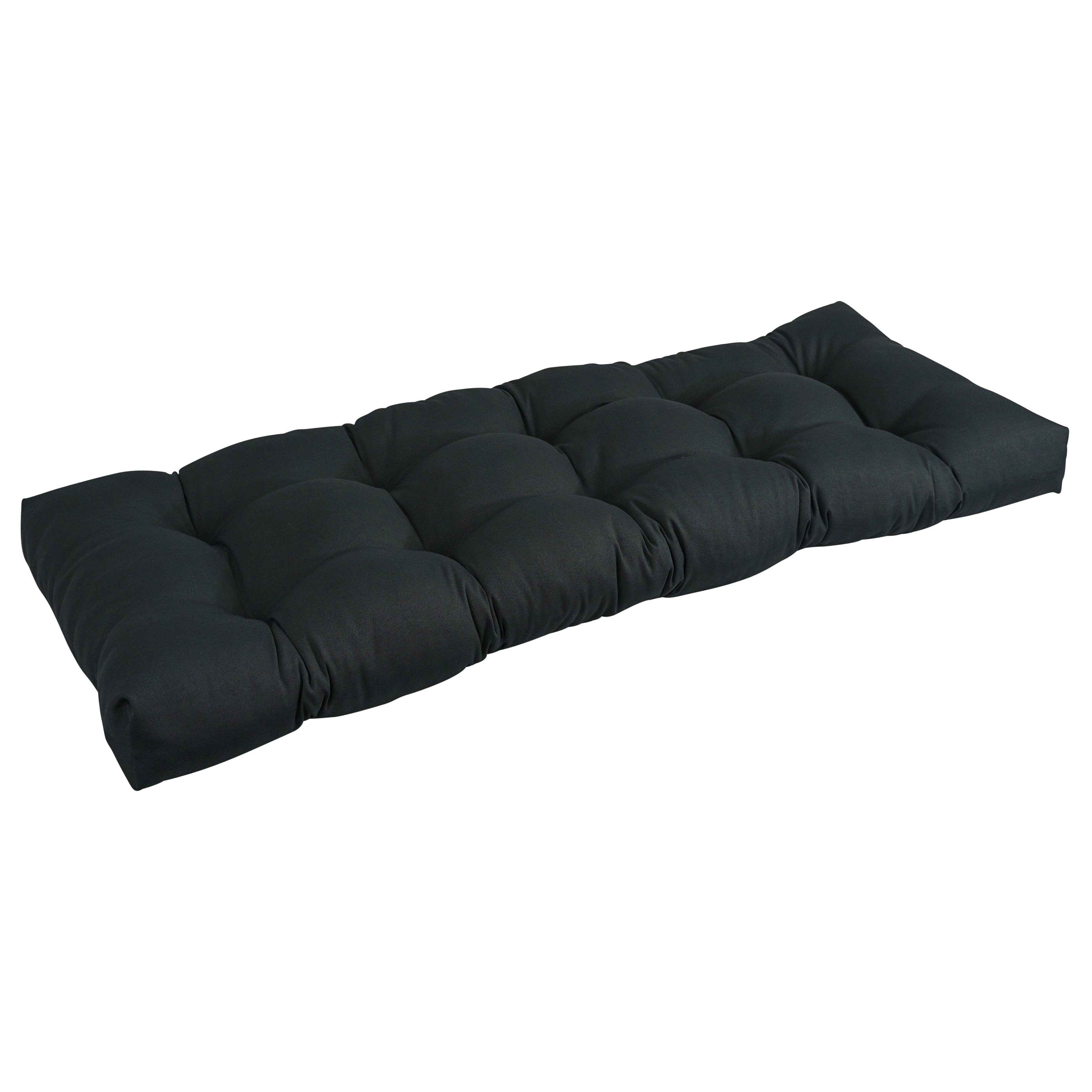 46 x 19 in. Tufted Solid Twill Bench Cushion, Black