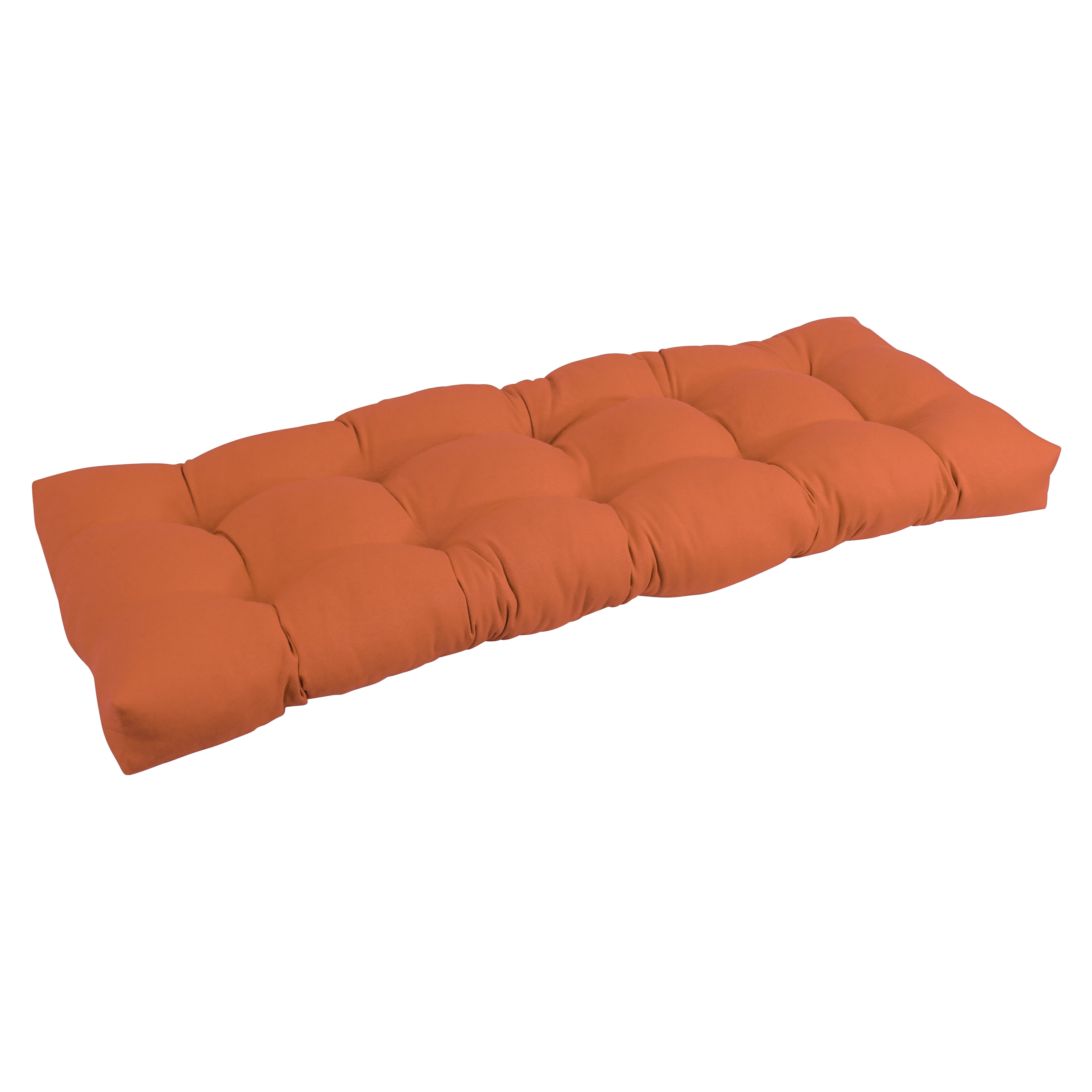 46 x 19 in. Tufted Solid Twill Bench Cushion, Spice