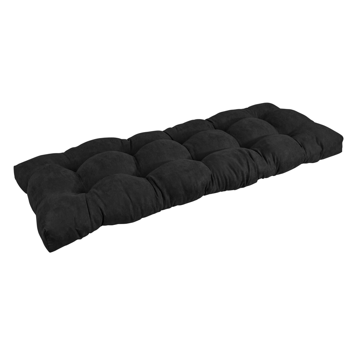 51 x 19 in. Tufted Solid Microsuede Bench Cushion, Black