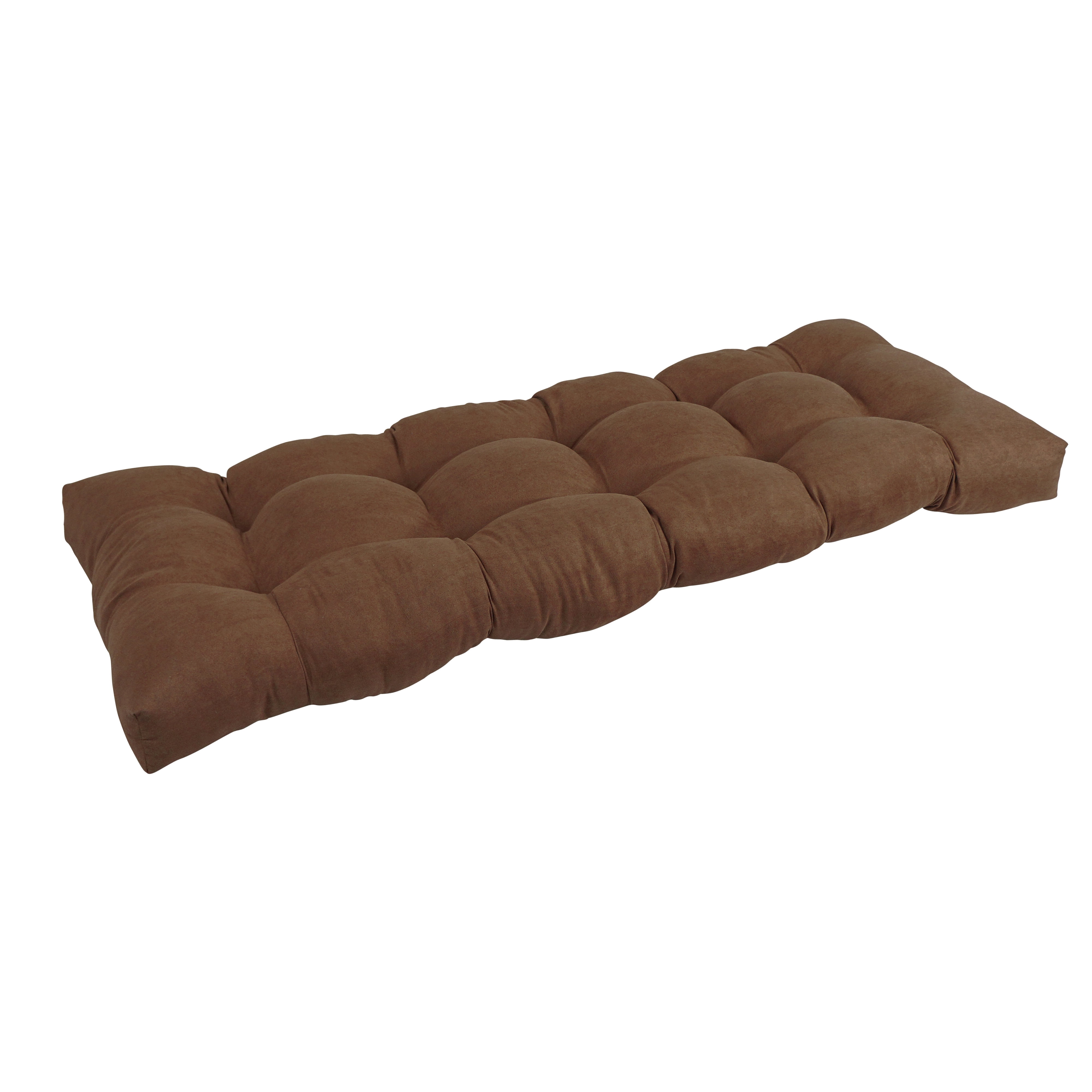 51 x 19 in. Tufted Solid Microsuede Bench Cushion, Chocolate