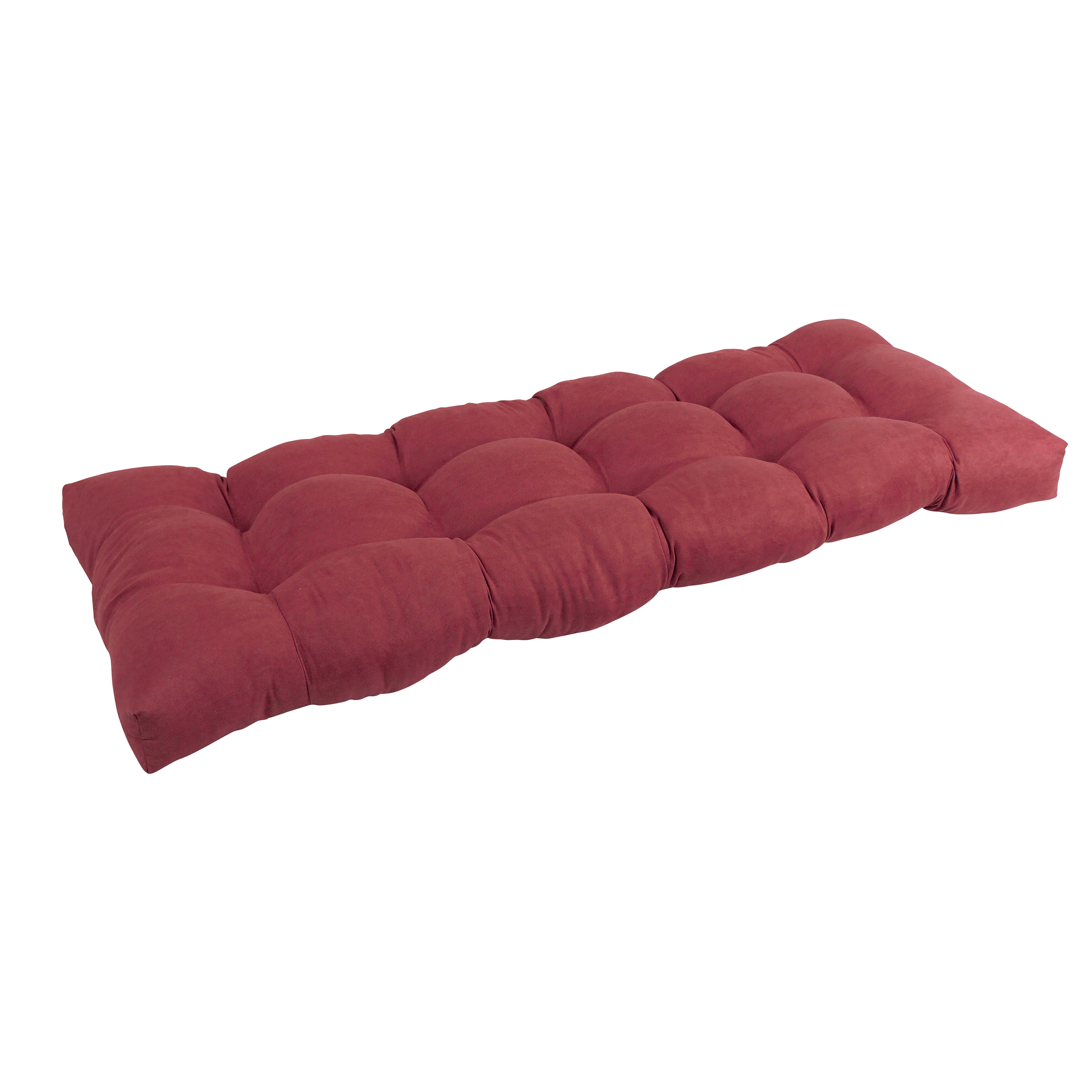 51 x 19 in. Tufted Solid Microsuede Bench Cushion, Red Wine