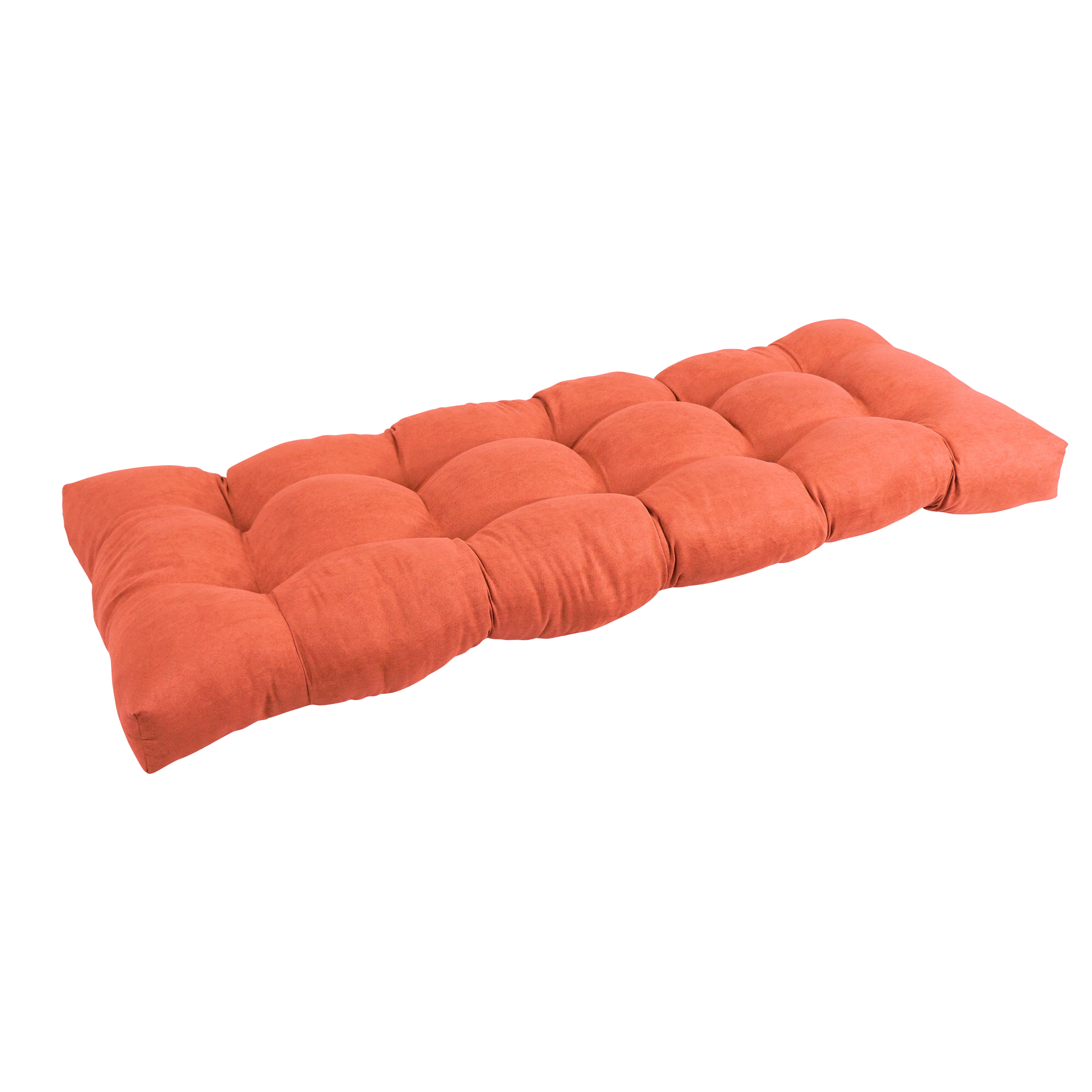 951X19BF-MS-TD 51 x 19 in. Tufted Solid Microsuede Bench Cushion, Tangerine Dream