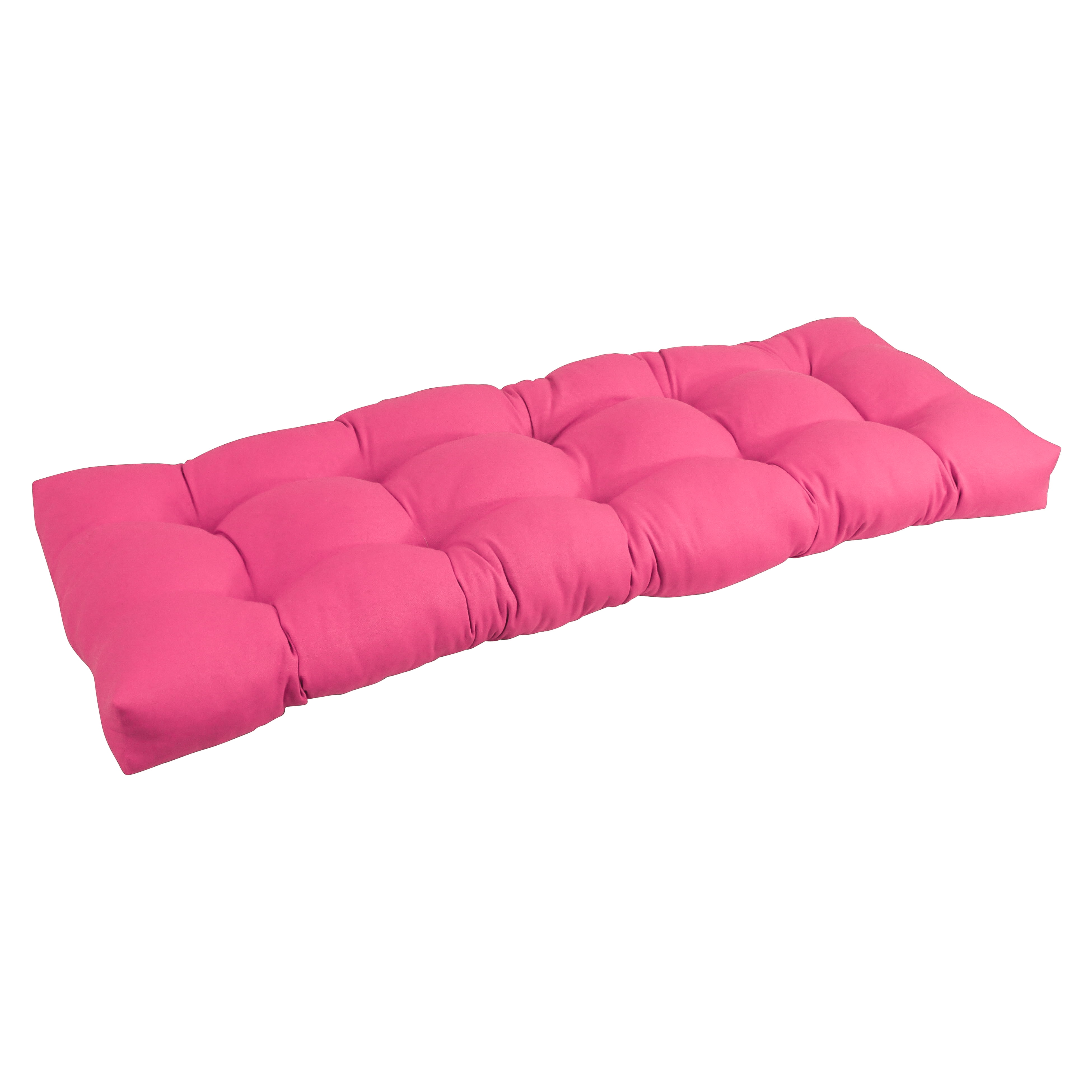 51 x 19 in. Tufted Solid Twill Bench Cushion, Bery Berry