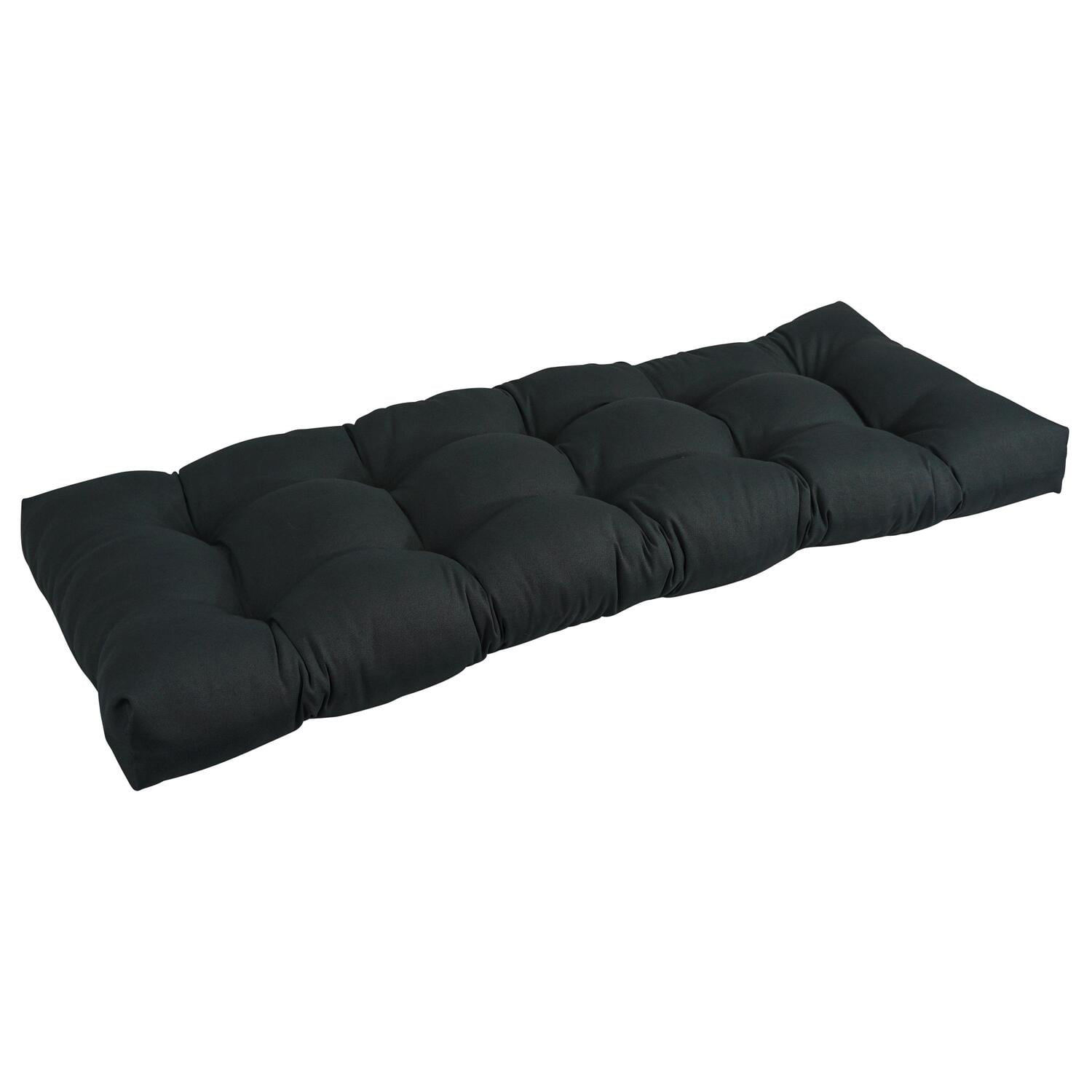 51 x 19 in. Tufted Solid Twill Bench Cushion, Black