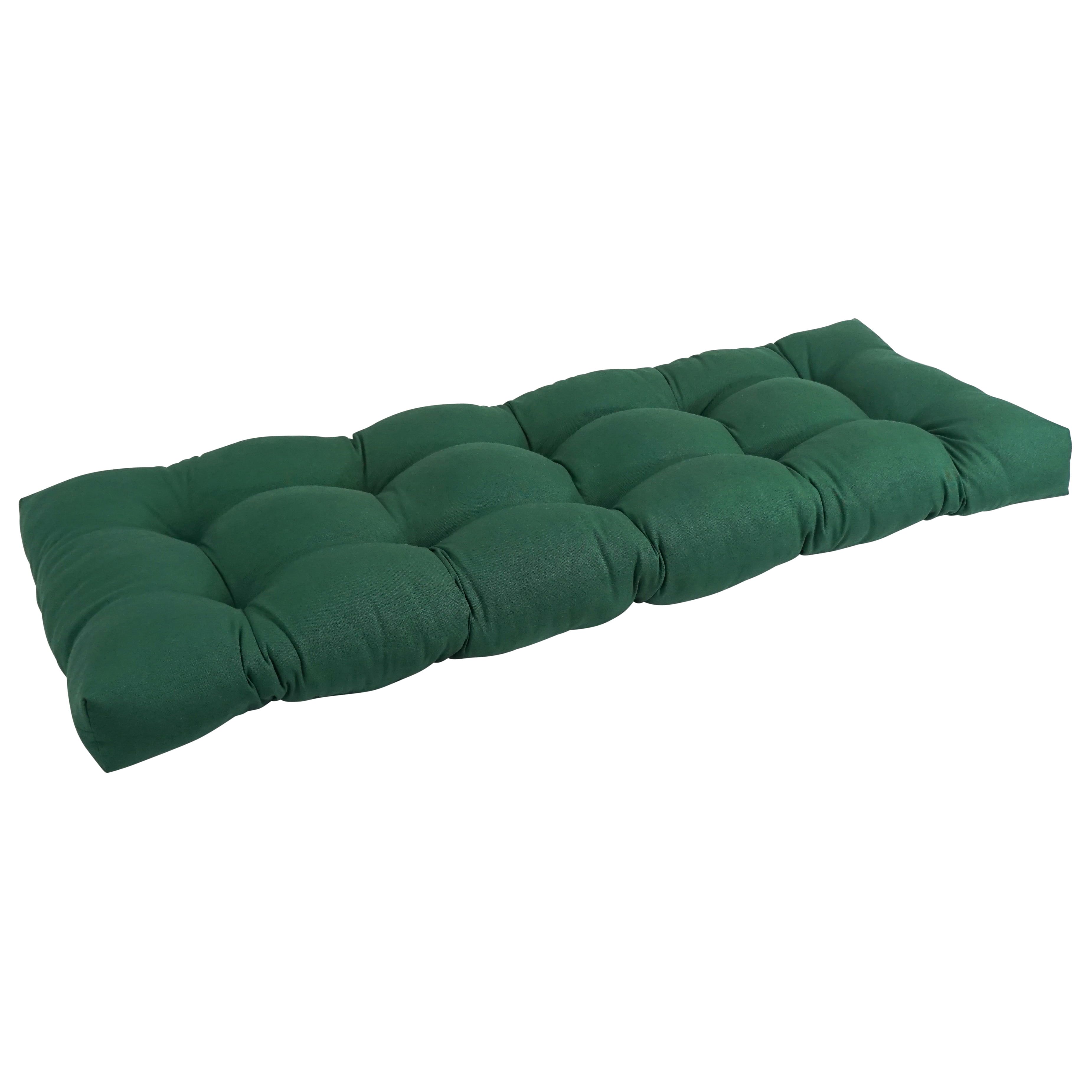 51 x 19 in. Tufted Solid Twill Bench Cushion, Forest Green