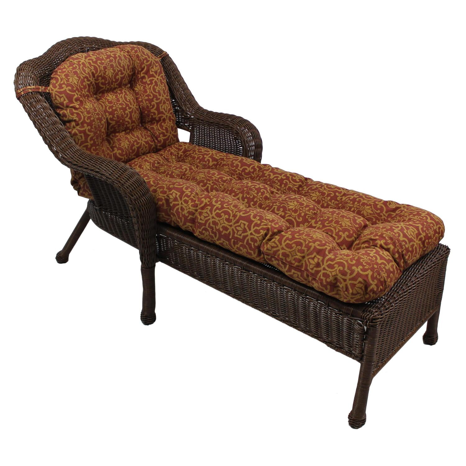 Picture of Blazing Needles 93181-CL-REO-18 74 x 19 in. U-Shaped Outdoor Patterned Spun Polyester Tufted Chaise Lounge Cushion, Vanya Paprika