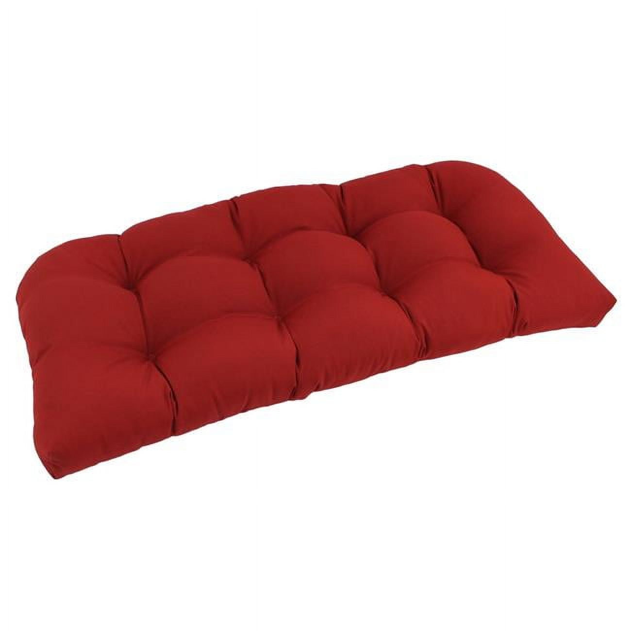93180-LS-TW-RR 42 x 19 in. U-Shaped Twill Tufted Settee & Bench Cushion, Ruby Red