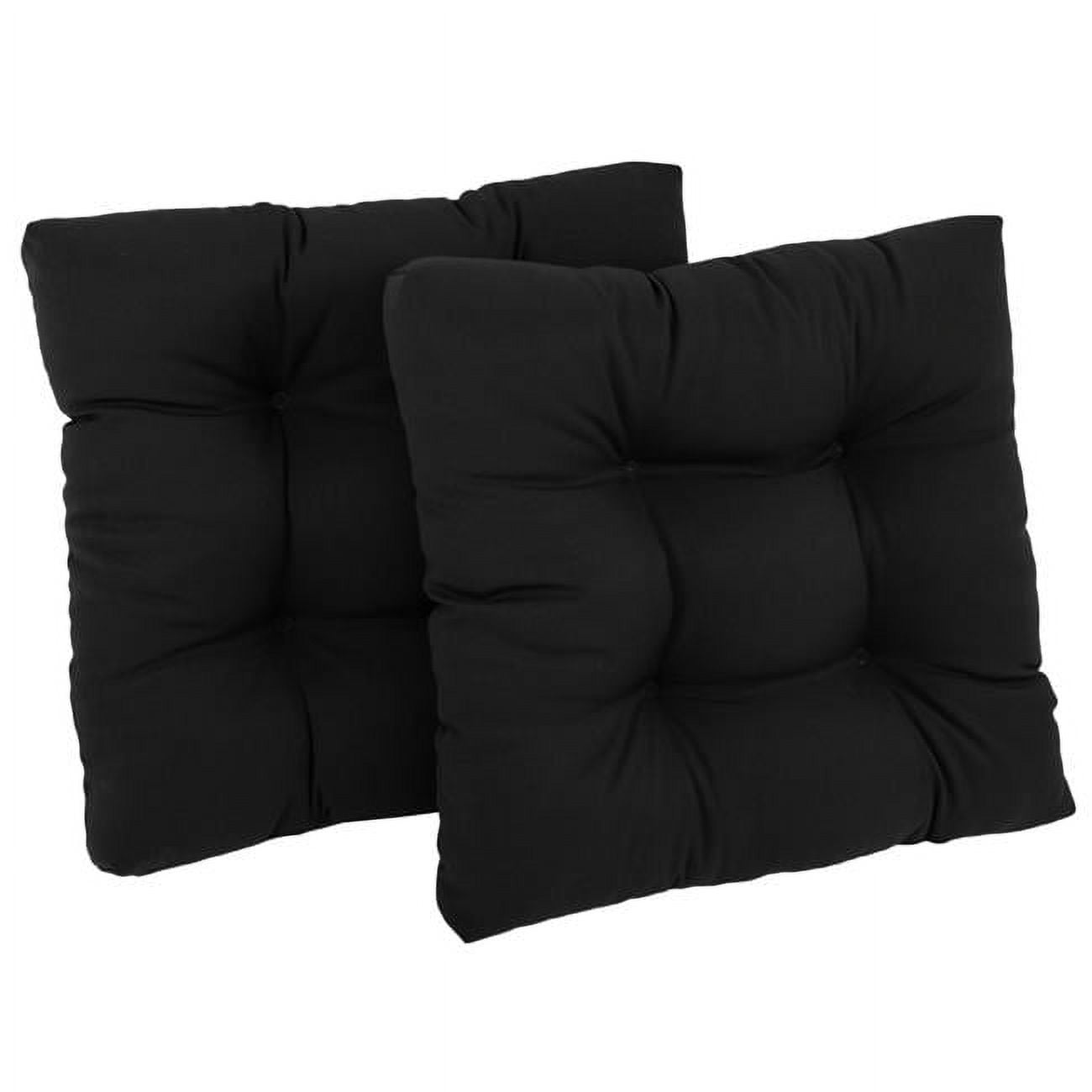 Picture of Blazing Needles 94005-2CH-TW-BK 19 in. Squared Twill Tufted Dining Chair Cushions, Black - Set of 2
