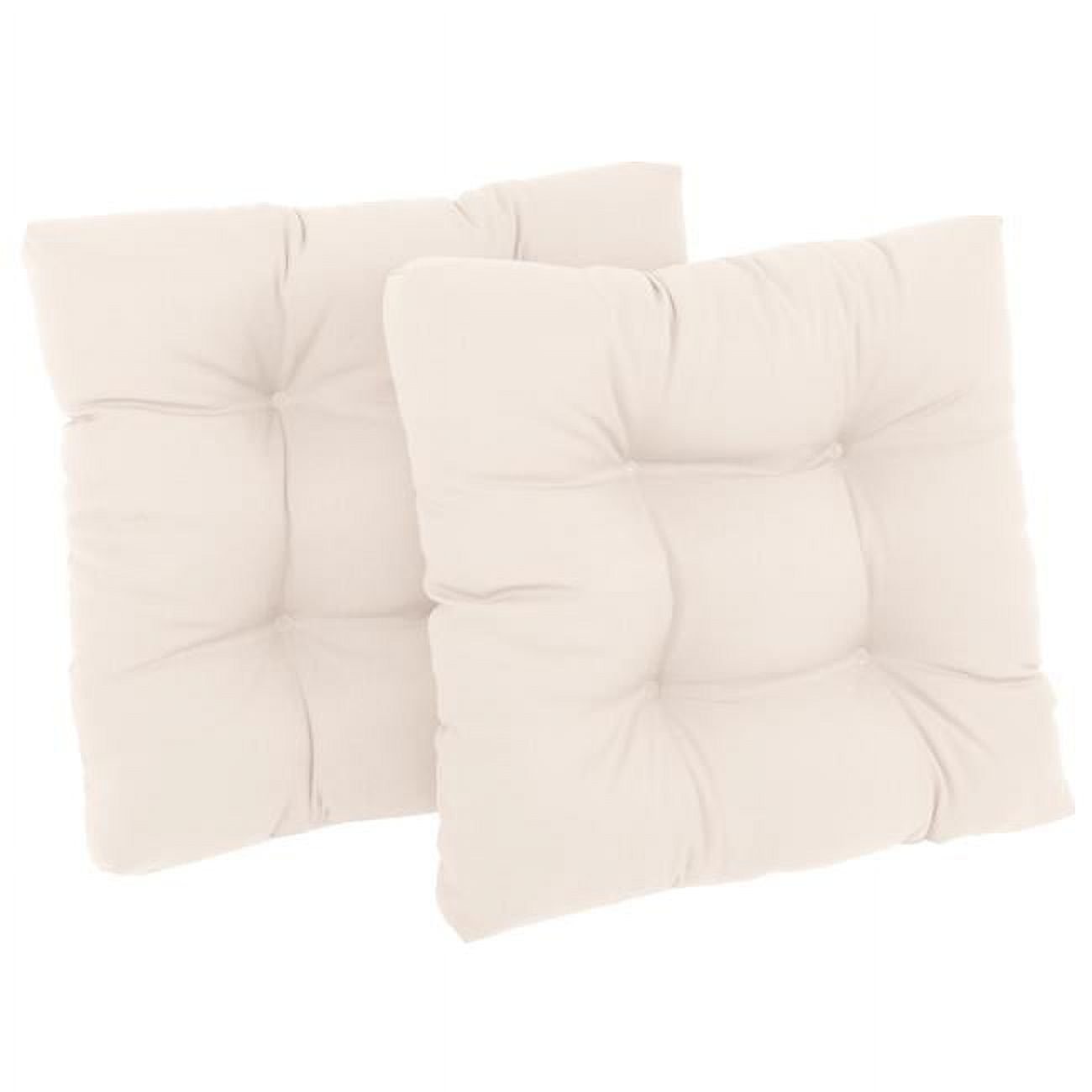 Picture of Blazing Needles 94005-2CH-TW-EG 19 in. Squared Twill Tufted Dining Chair Cushions&#44; Natural - Set of 2