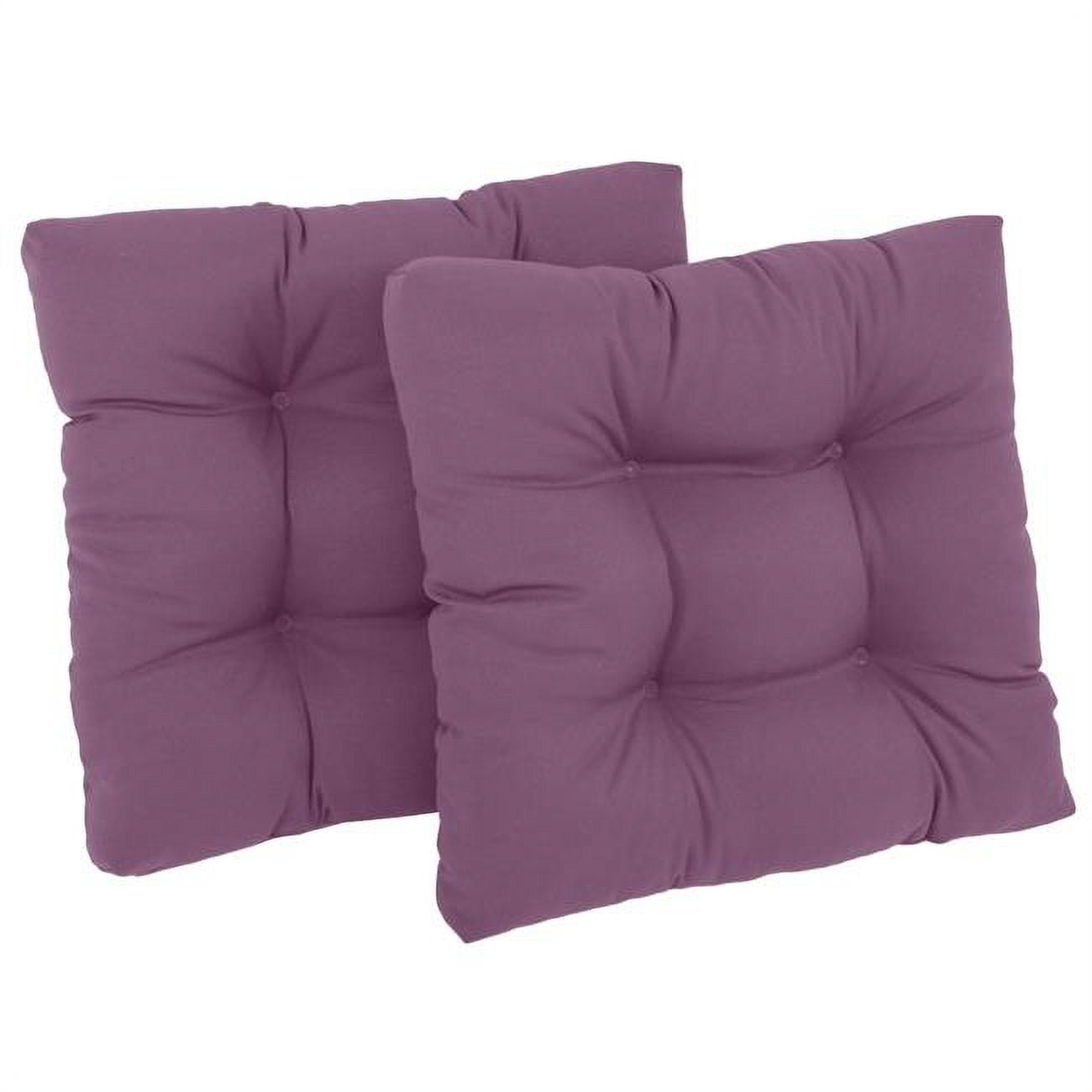 Picture of Blazing Needles 94005-2CH-TW-GP 19 in. Squared Twill Tufted Dining Chair Cushions, Grape - Set of 2