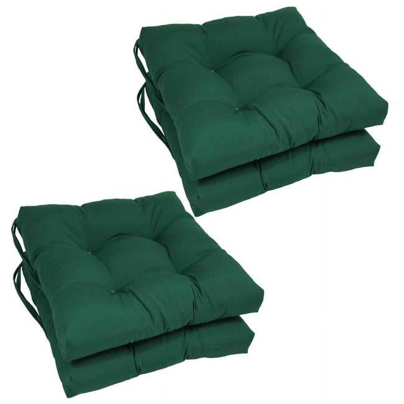 Picture of Blazing Needles 916X16SQ-T-4CH-TW-FG 16 in. Solid Twill Square Tufted Chair Cushions, Forest Green - Set of 4