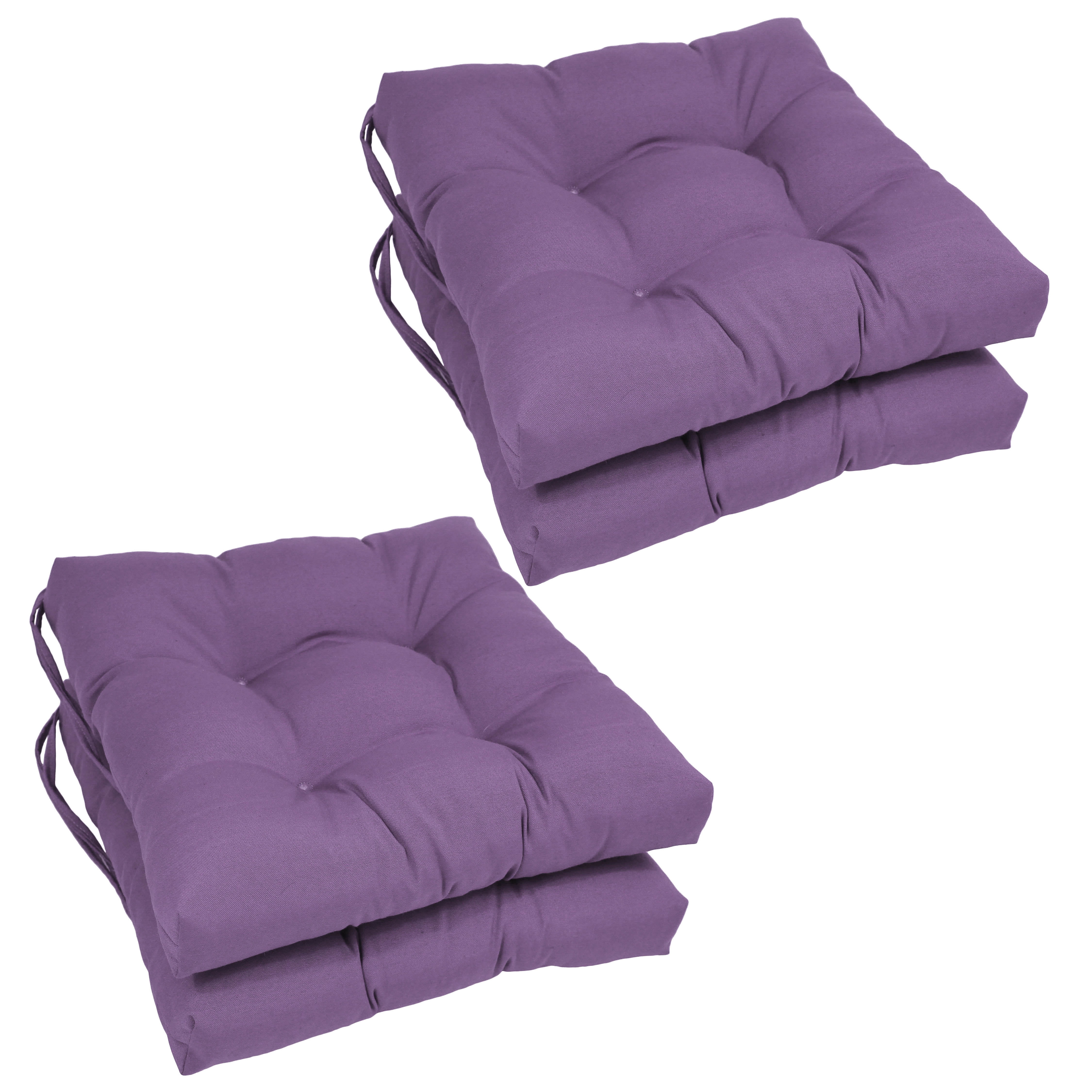 Picture of Blazing Needles 916X16SQ-T-4CH-TW-GP 16 in. Solid Twill Square Tufted Chair Cushions, Grape - Set of 4