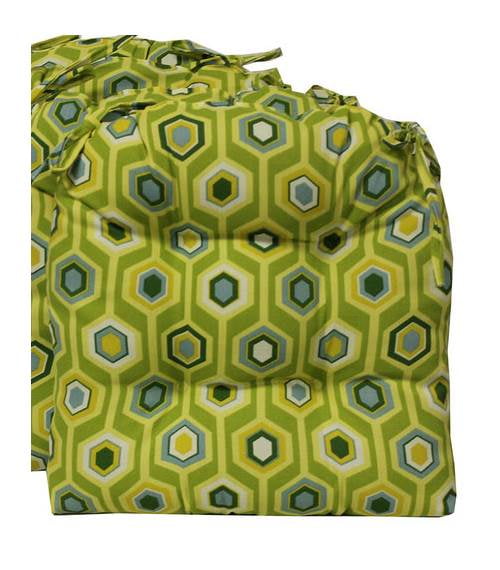 Picture of Blazing Needles 916X16US-T-2CH-REO-SOL-08 16 in. Spun Polyester Solid Outdoor U-Shaped Tufted Chair Cushions, Wheat - Set of 2