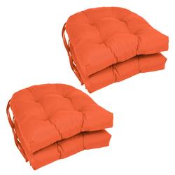 Picture of Blazing Needles 916X16US-T-4CH-TW-TD 16 in. Solid Twill U-Shaped Tufted Chair Cushions, Tangerine Dream - Set of 4