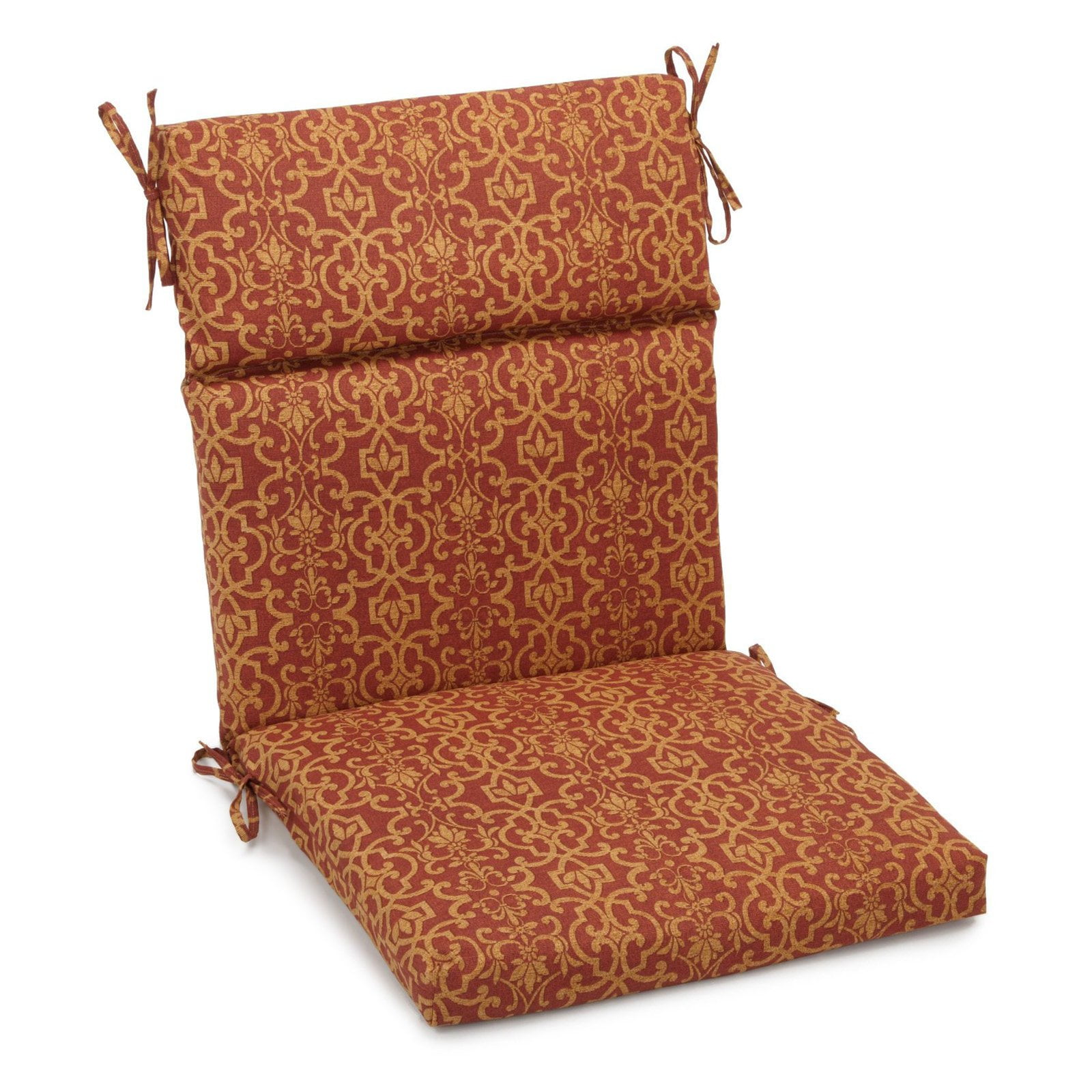Picture of Blazing Needles 922X45FP-S1-REO-18 22 x 45 in. Spun Polyester Patterned Outdoor Squared Seat & Back Chair Cushion&#44; Vanya Paprika