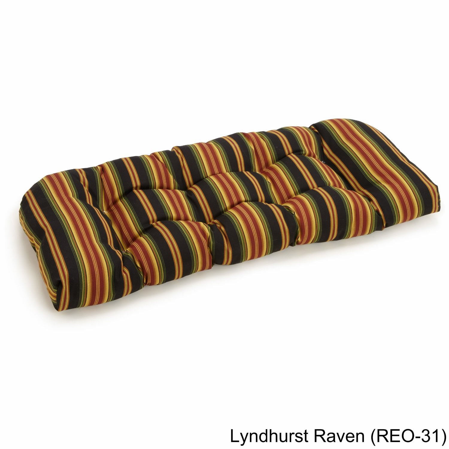 Picture of Blazing Needles 93180-LS-REO-31 42 x 19 in. U-Shaped Patterned Spun Polyester Tufted Settee & Bench Cushion&#44; Lyndhurst Raven
