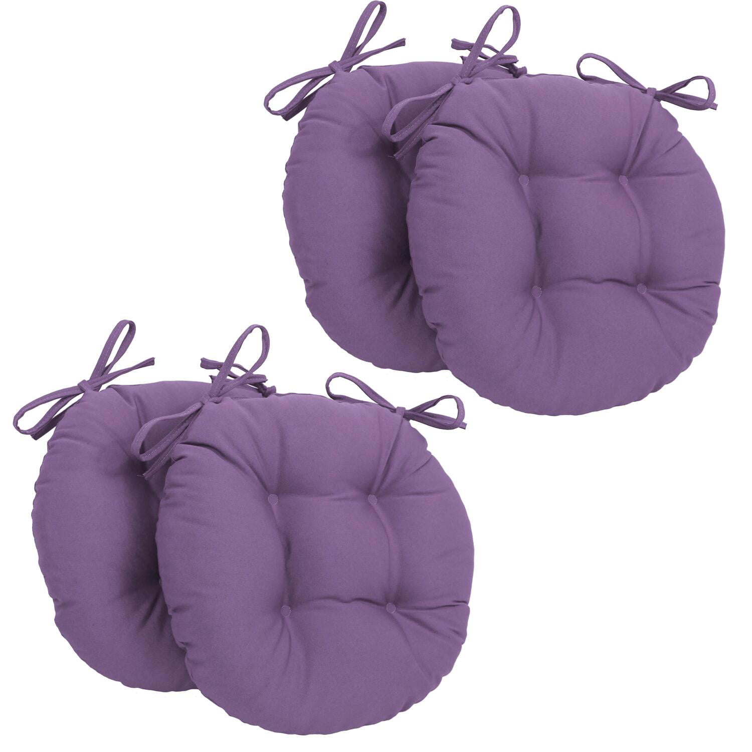 Picture of Blazing Needles 916X16RD-T-4CH-TW-GP 16 in. Solid Twill Round Tufted Chair Cushions&#44; Grape - Set of 4