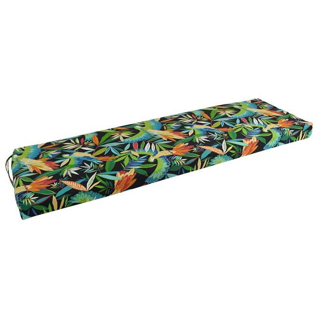 60 x 19 in. Patterned Outdoor Spun Polyester Bench Cushion, Tucuman Ebony