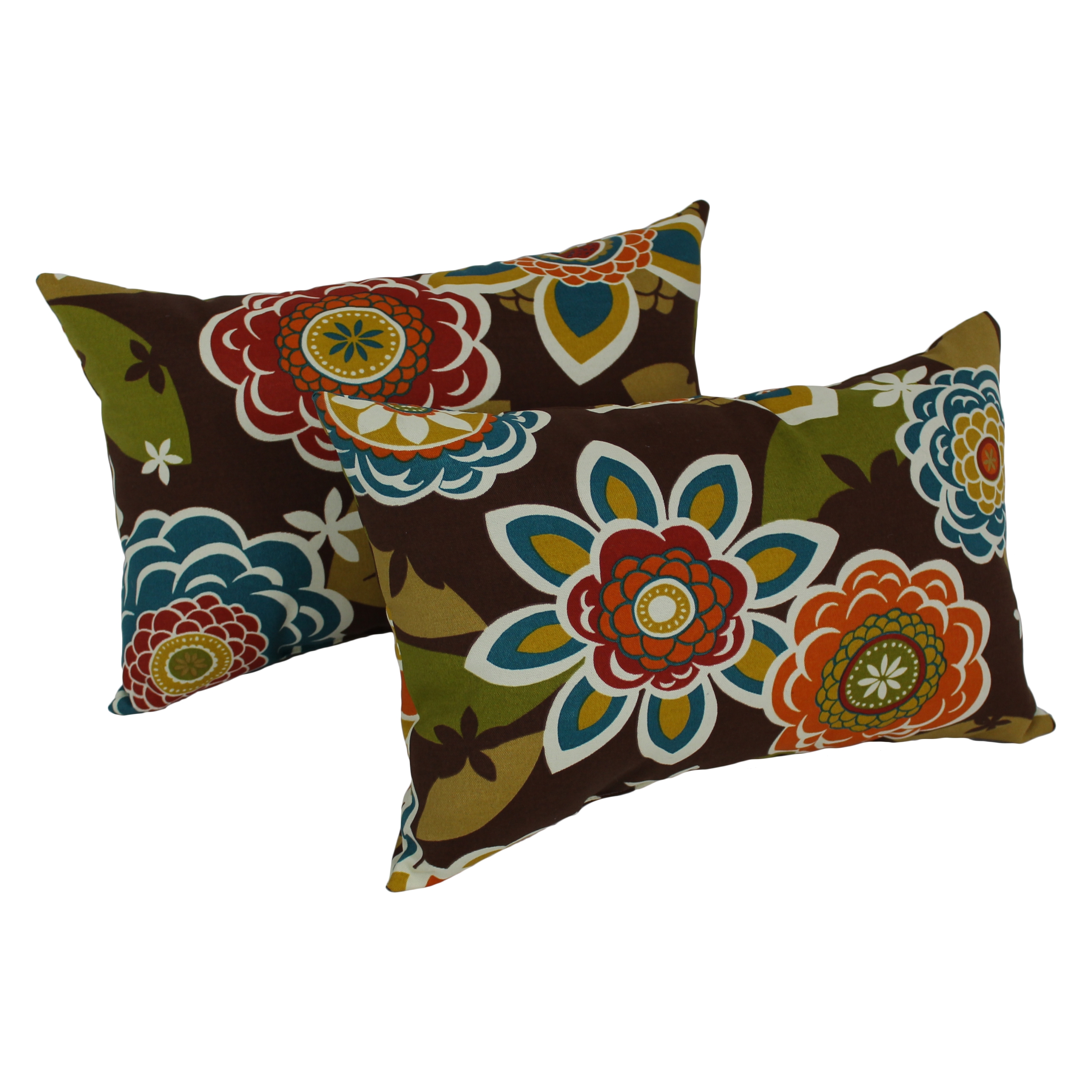 9911-S2-REO-50 12 x 20 in. Rectangular Spun Poly Throw Pillows, Annie Chocolate - Set of 2