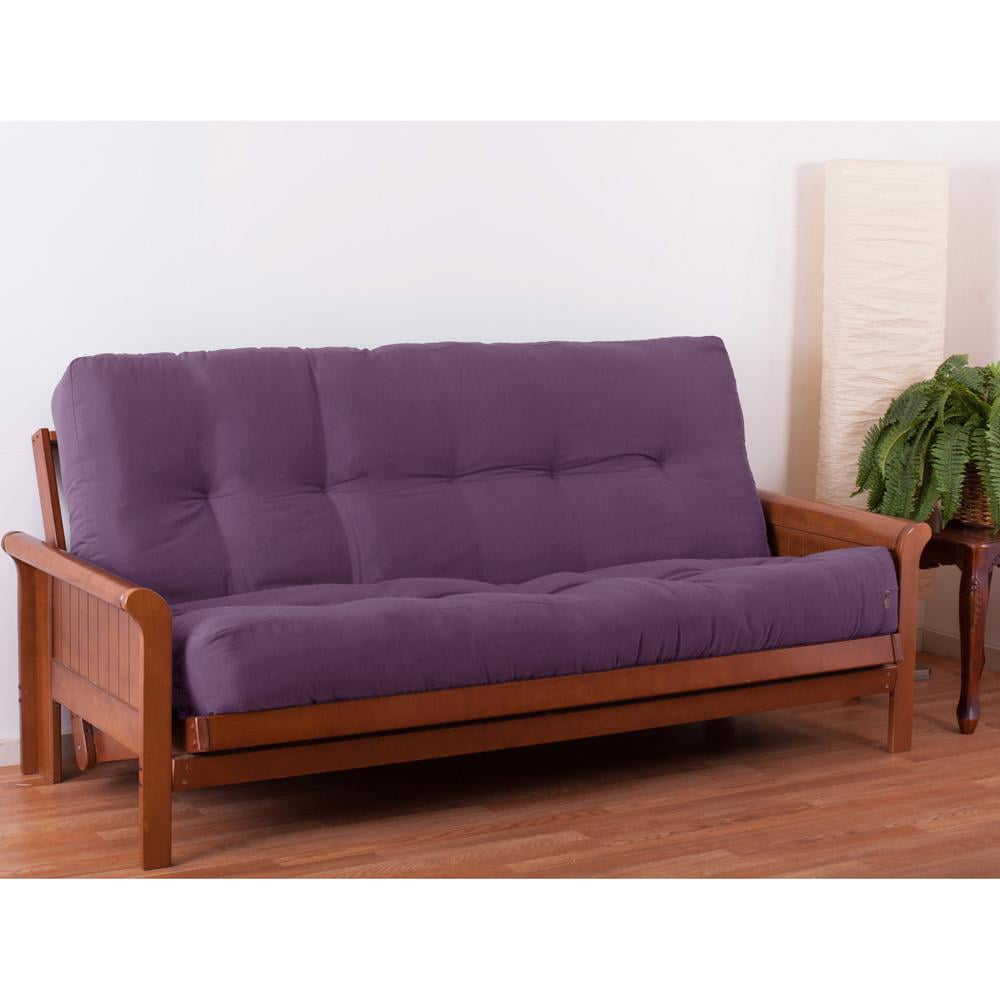 9 in. Renewal Twill Full Size Futon Mattress, Grape