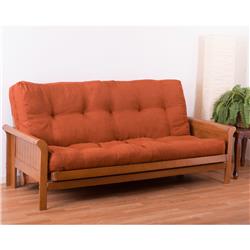 9612-MS-SP 8 in. Vitality Microsuede Queen Size Futon Mattress, Spice