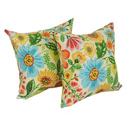 17 in. Square Solid Polyester Outdoor Throw Pillows, Gregoire Chamomile - Set of 2