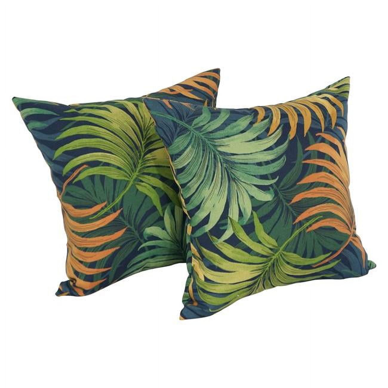 17 in. Square Solid Polyester Outdoor Throw Pillows, Laperta Monsoon - Set of 2