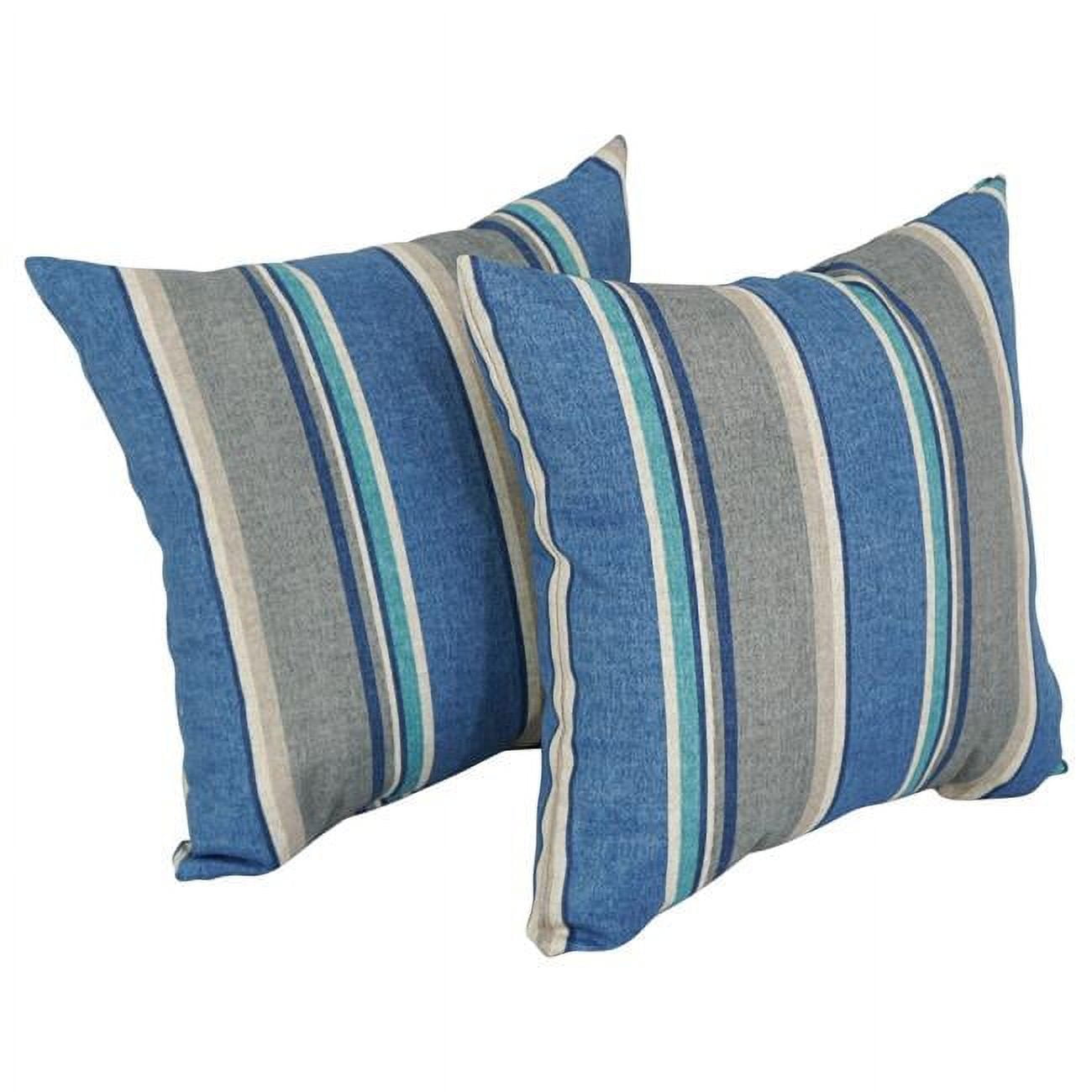 17 in. Square Solid Polyester Outdoor Throw Pillows, Sovaro Denim - Set of 2